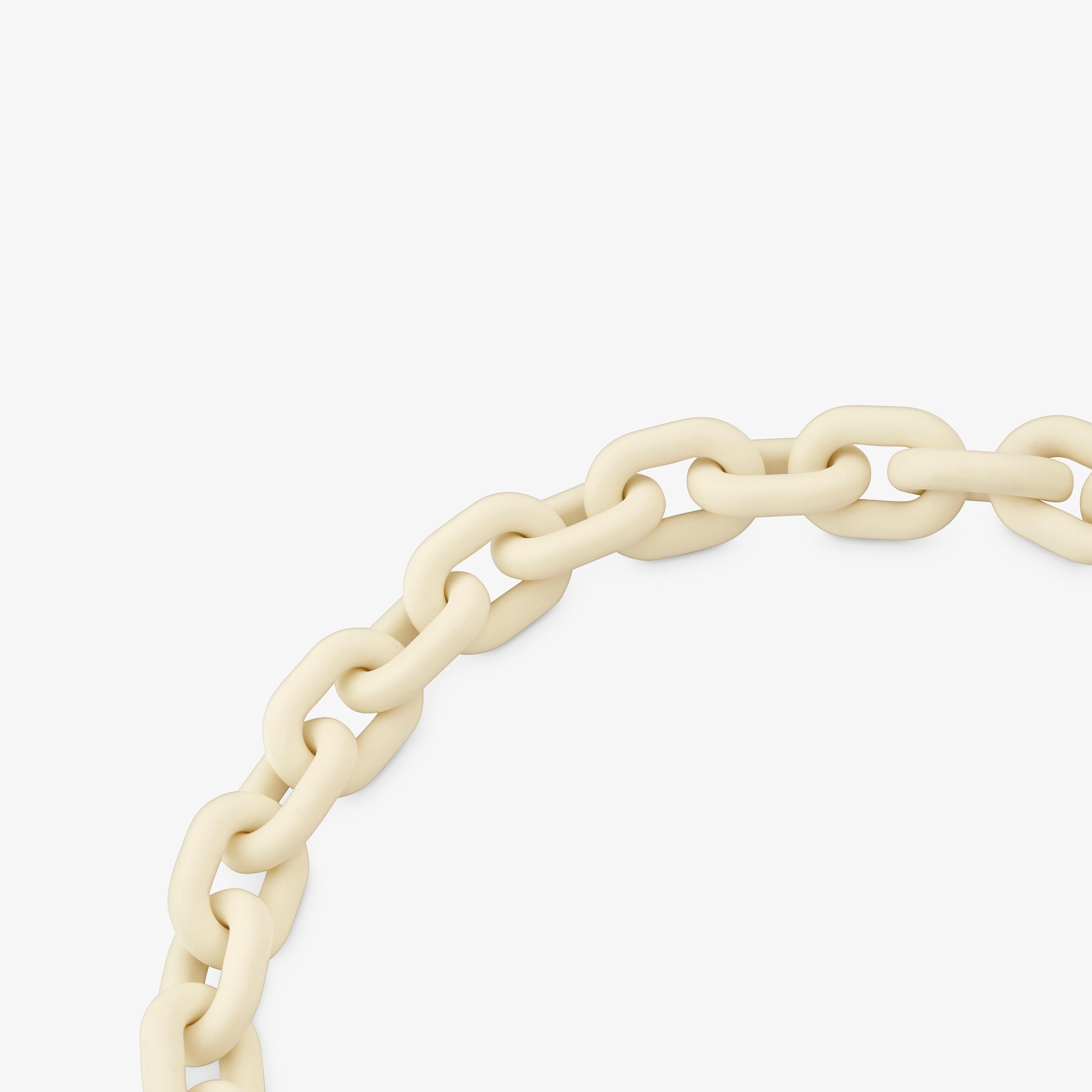 Beige acetate Chain necklace and silver ring TOUS Hold Oval
