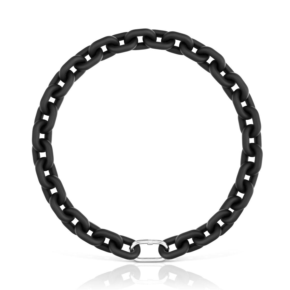 Tous - Collar Cadena De Acetato En Color Negro Y Anilla De Plata Hold Oval - Negro