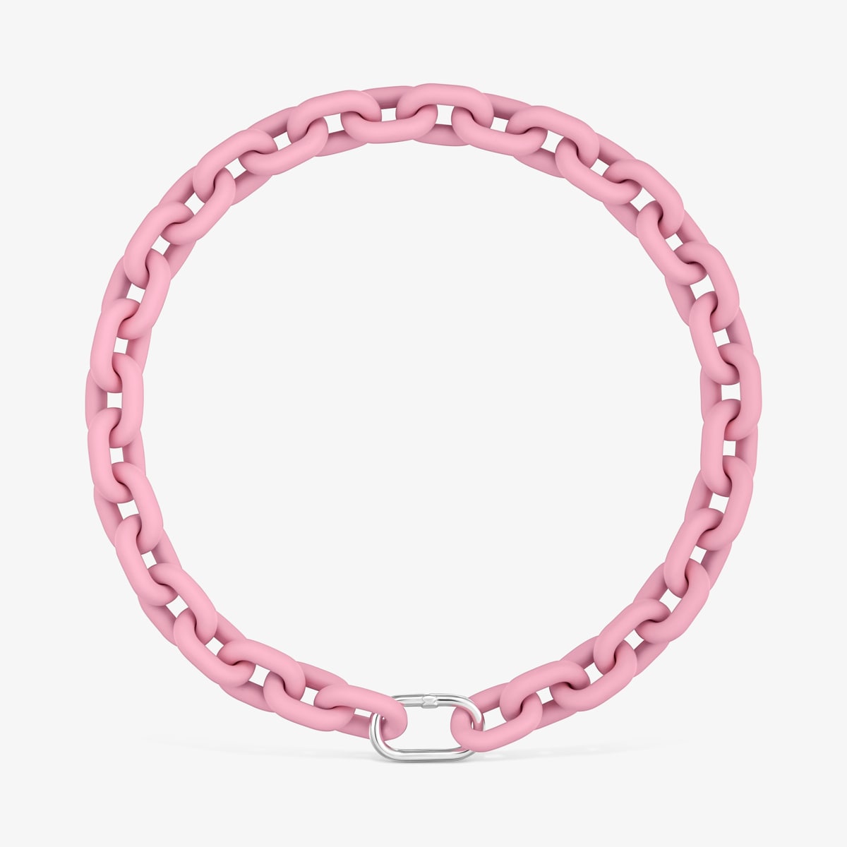 Tous - Collar Cadena De Acetato En Color Rosa Y Anilla De Plata Hold Oval - Rosa