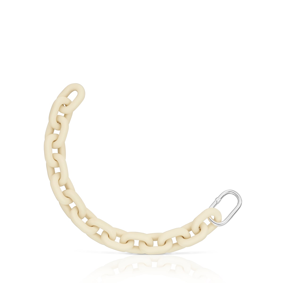 Tous - Pulsera Cadena De Acetato En Color Beige Y Anilla De Plata Hold Oval - Blanco