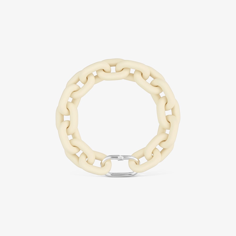 Beige acetate Chain bracelet and silver ring TOUS Hold Oval