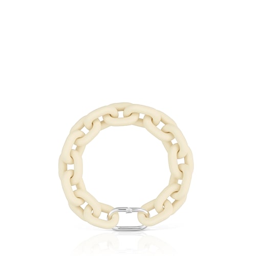 Beige resin Chain bracelet and silver ring TOUS Hold Oval