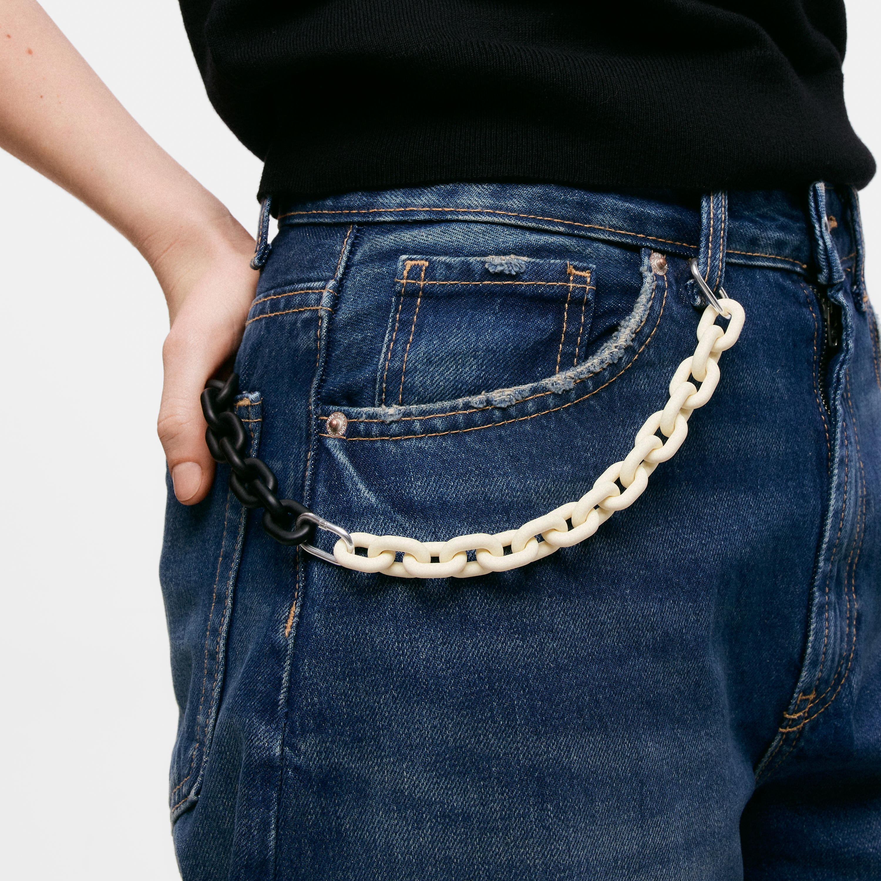 Beige acetate Chain bracelet and silver ring TOUS Hold Oval