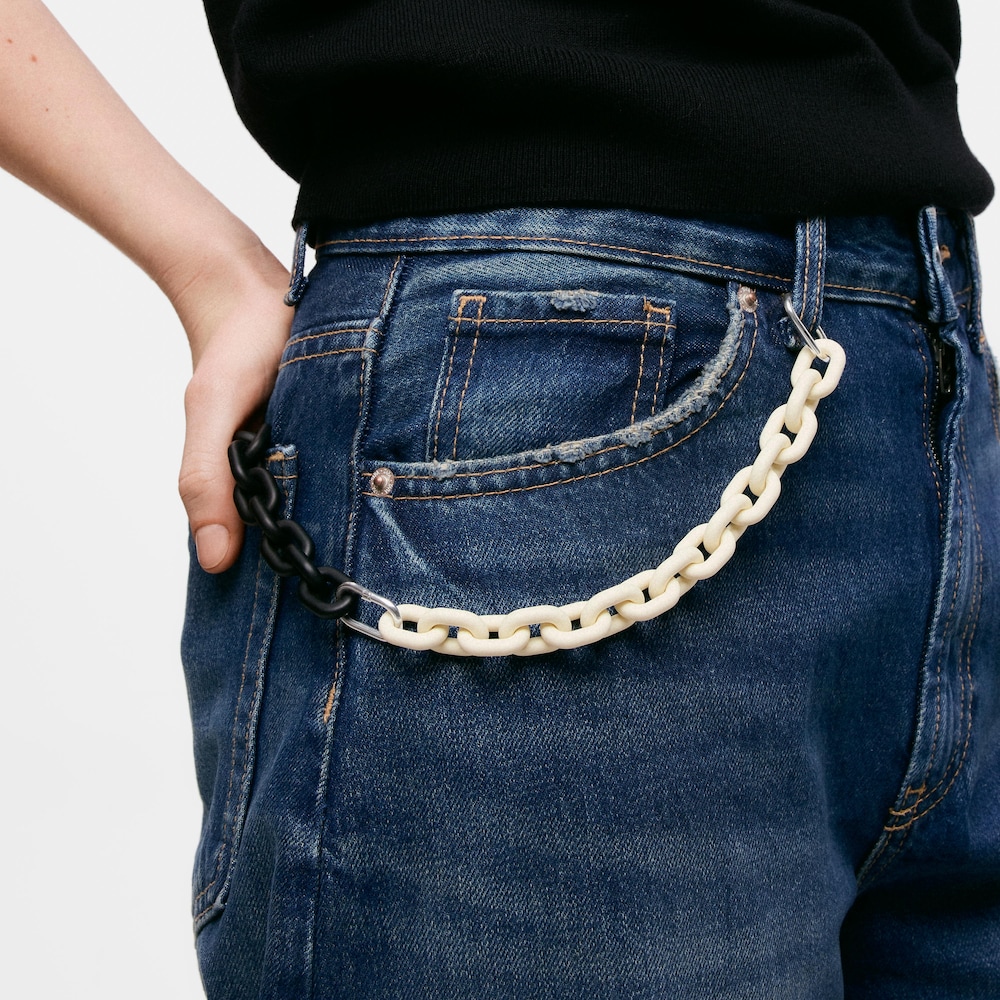 Beige acetate Chain bracelet and silver ring TOUS Hold Oval