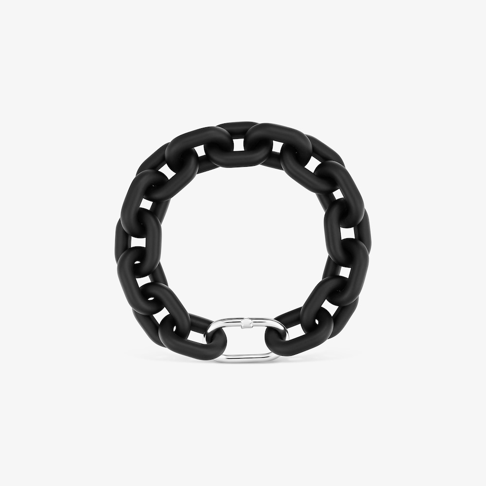 Bransoletka łańcuszkowa z czarnej Octan i pierścionek ze srebra TOUS Hold Oval