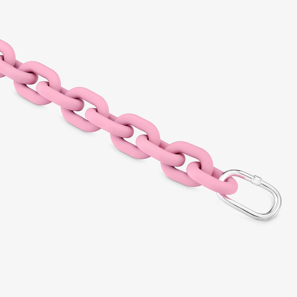 Pink acetate Chain bracelet and silver ring TOUS Hold Oval