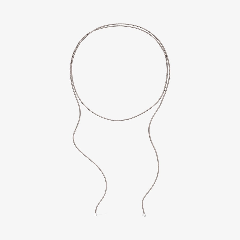 Collana lunga in argento e cordino grigio TOUS Basics