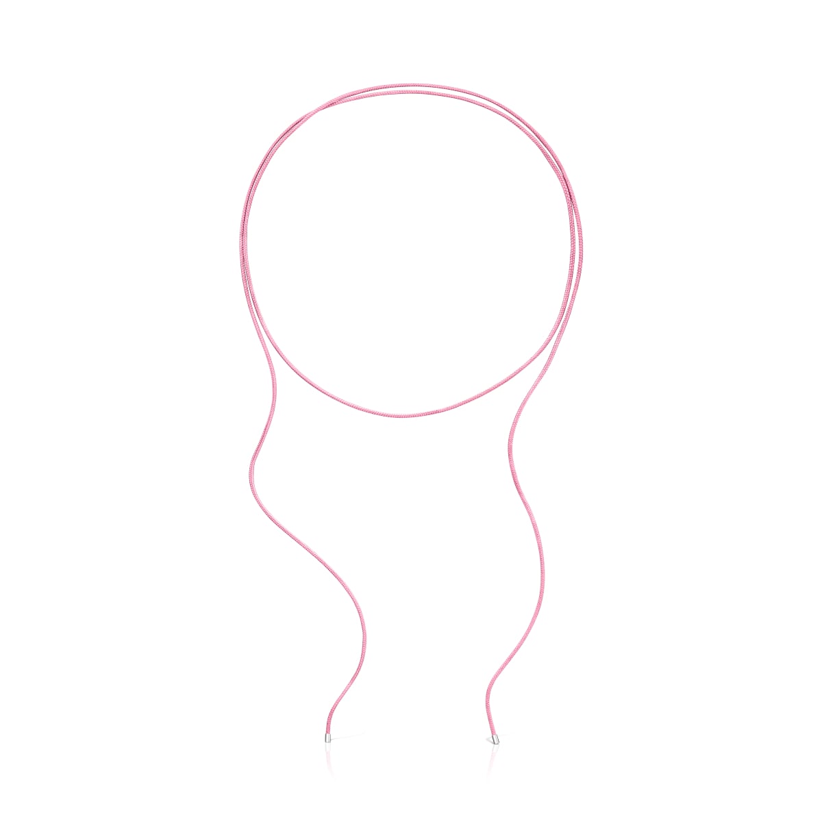 Tous - Collar Largo De Plata Y Cordón Color Rosa Tous Basics - Rosa