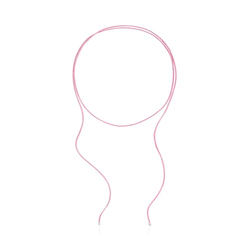 Collana lunga in argento e cordino rosa TOUS Basics