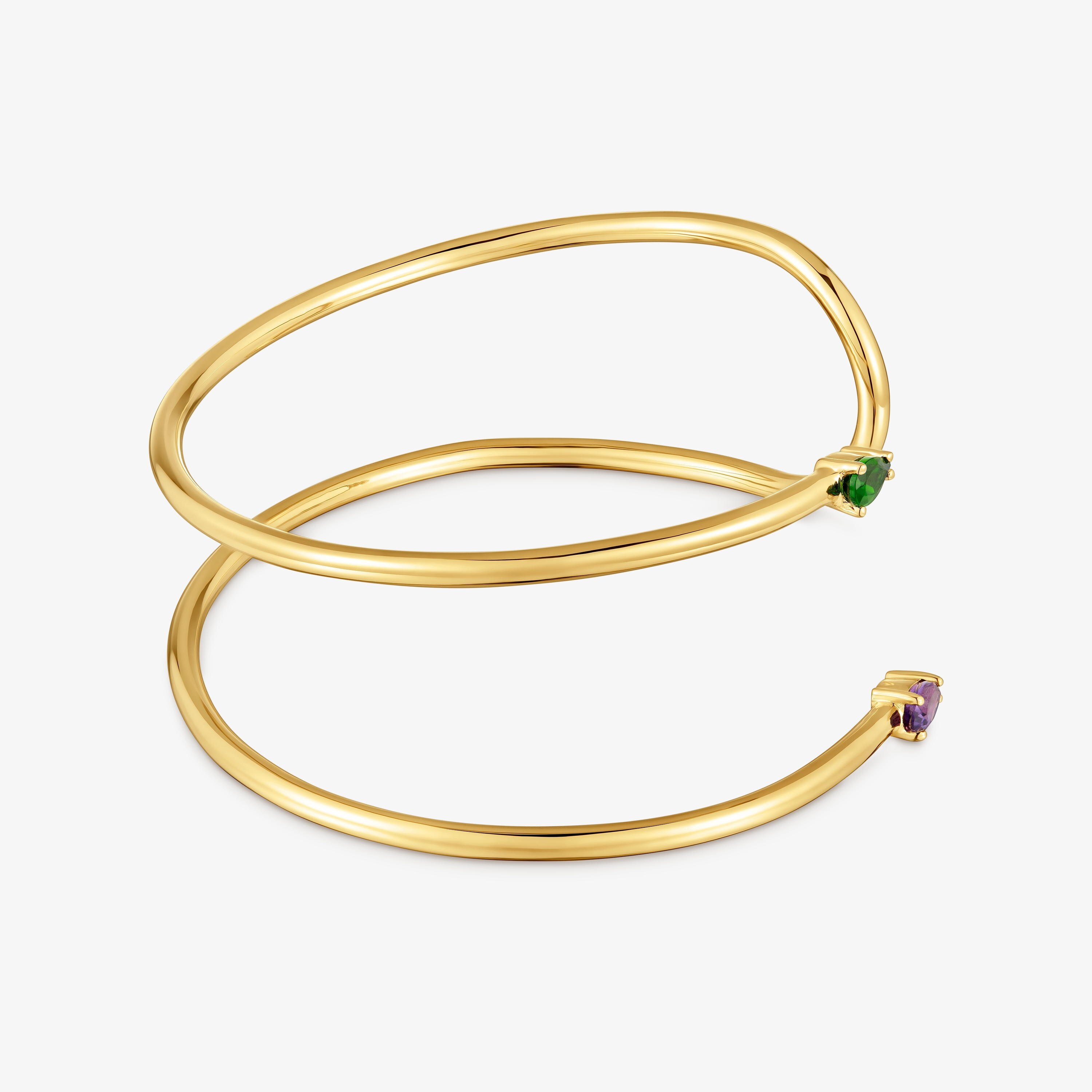 Bangle with 18kt gold vermeil and gemstones TOUS Lio