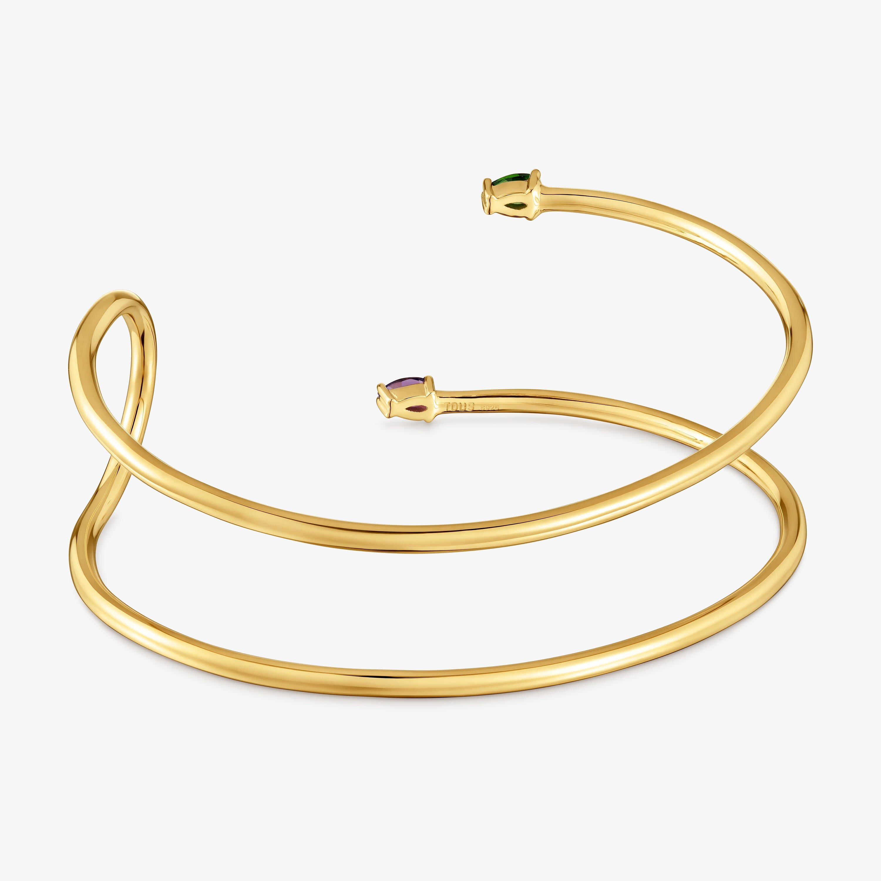 Bangle with 18kt gold vermeil and gemstones TOUS Lio