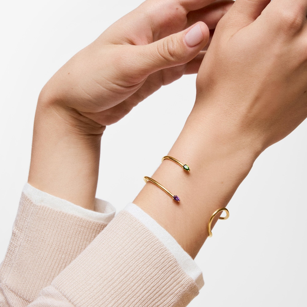 N&aacute;ramek ze stř&iacute;bra pozlacen&eacute;ho 18kar&aacute;tov&yacute;m zlatem s&nbsp;drah&yacute;mi kameny TOUS Lio