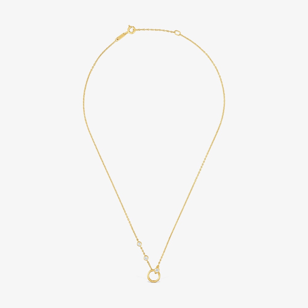 Collana in argento placcato oro 18&nbsp;kt e diamanti creati in laboratorio TOUS Straight LGD