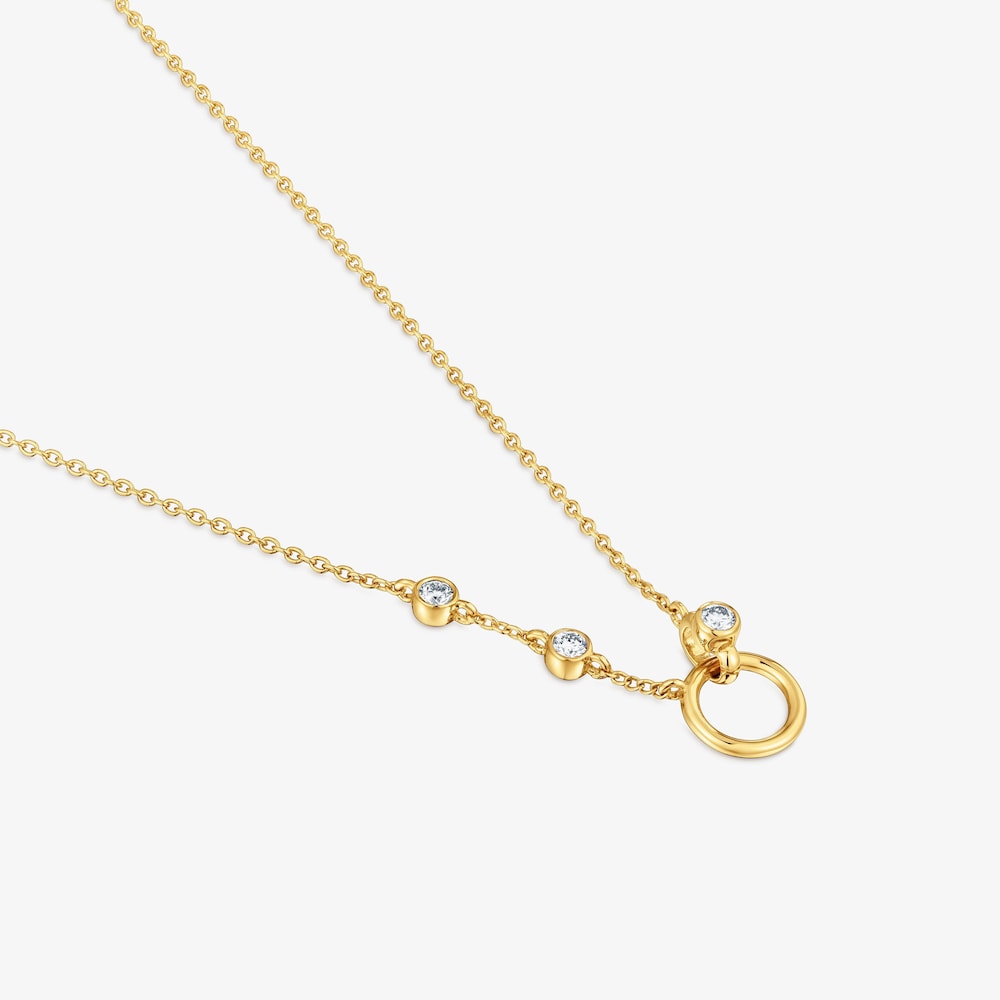 Collana in argento placcato oro 18&nbsp;kt e diamanti creati in laboratorio TOUS Straight LGD