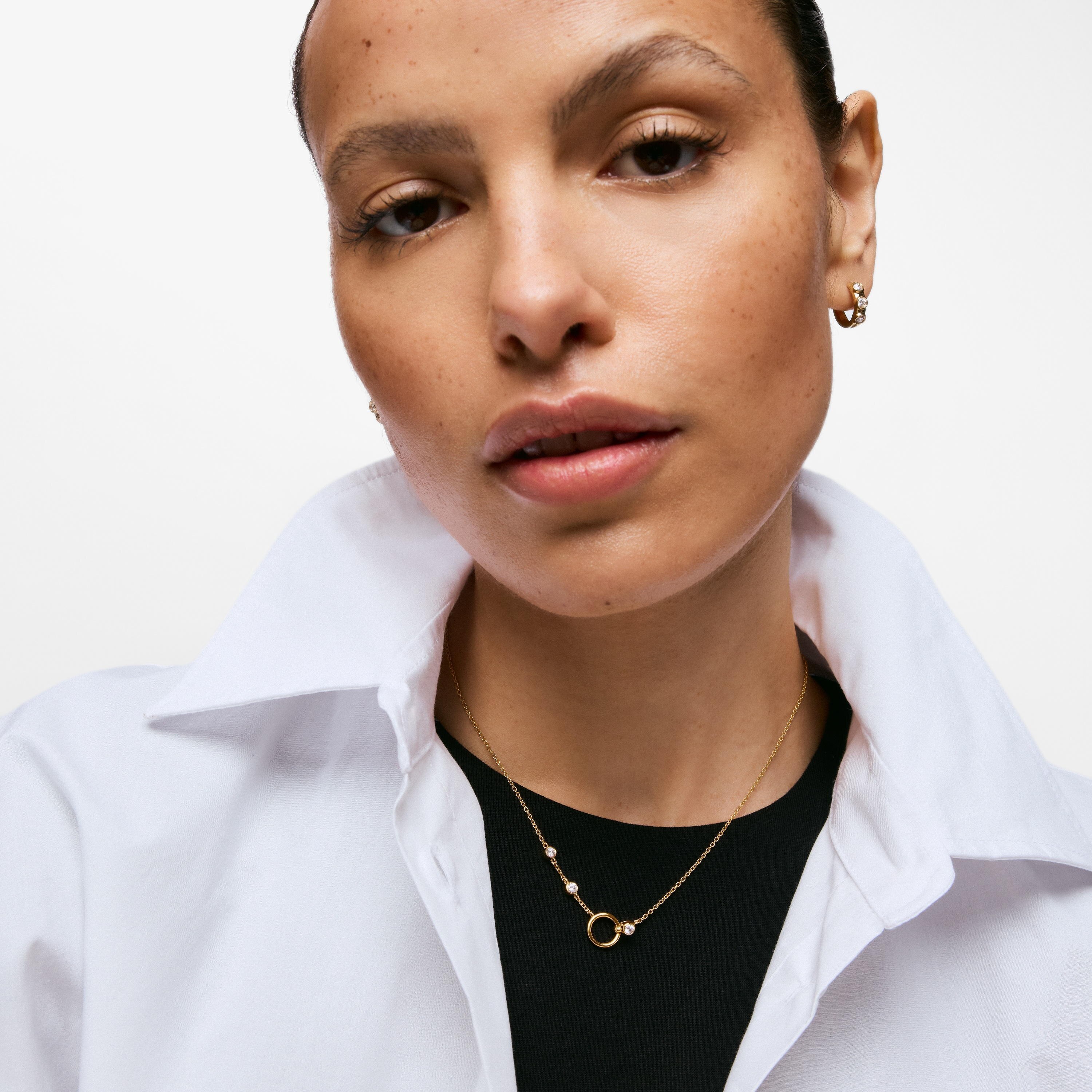 Necklace with 18kt gold vermeil and laboratory-grown diamonds TOUS Straight LGD