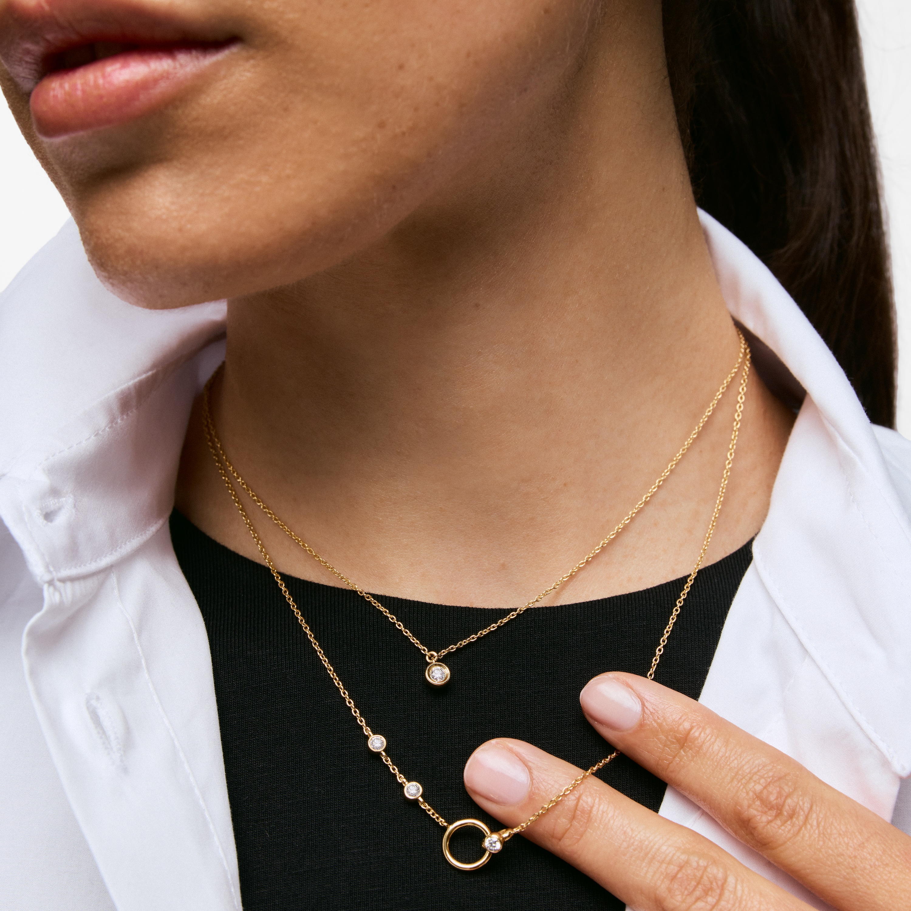 Necklace with 18kt gold vermeil and laboratory-grown diamonds TOUS Straight LGD