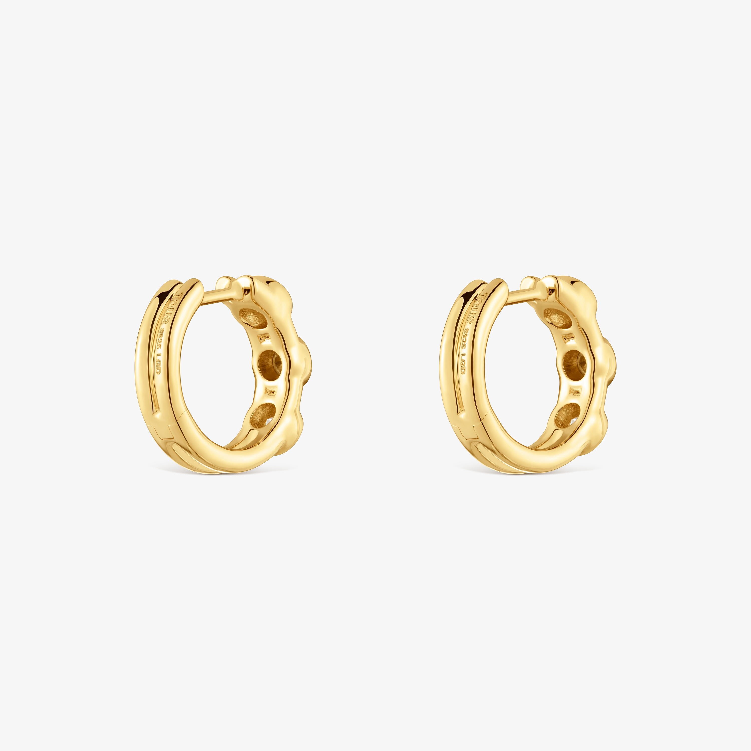 Hoop earrings with 18kt gold vermeil and laboratory-grown diamonds TOUS Straight LGD