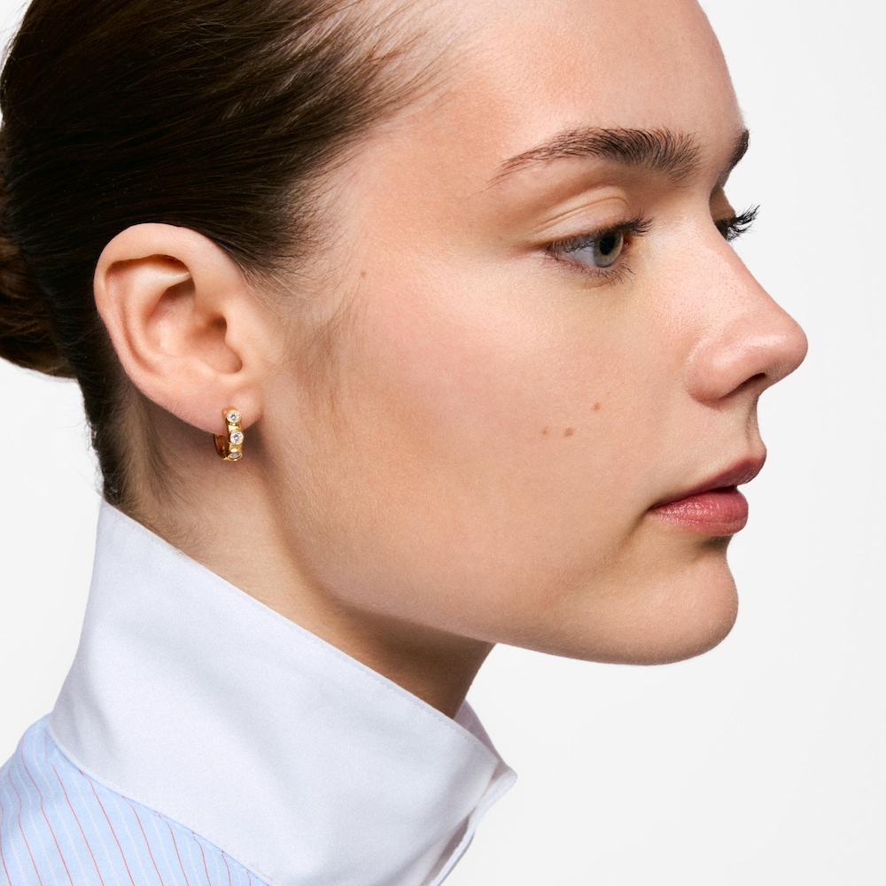 Creolen aus 18&nbsp;kt vergoldetem Silber mit im Labor gez&uuml;chteten Diamanten TOUS Straight LGD