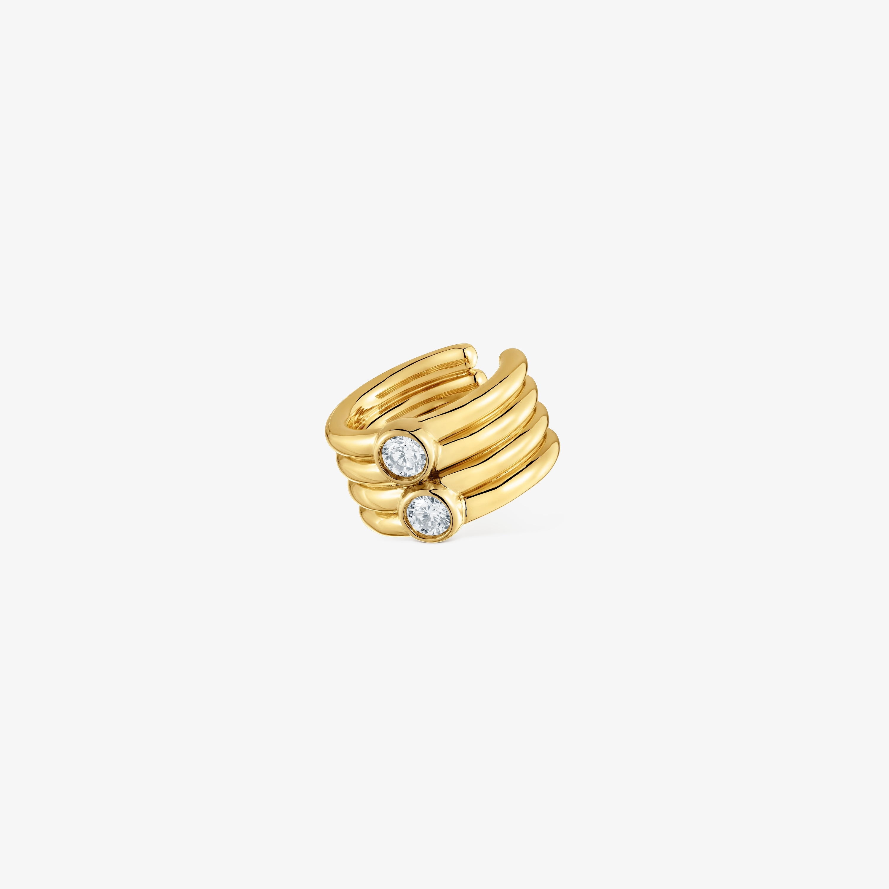 Earcuff with 18kt gold vermeil and laboratory-grown diamonds TOUS Straight LGD