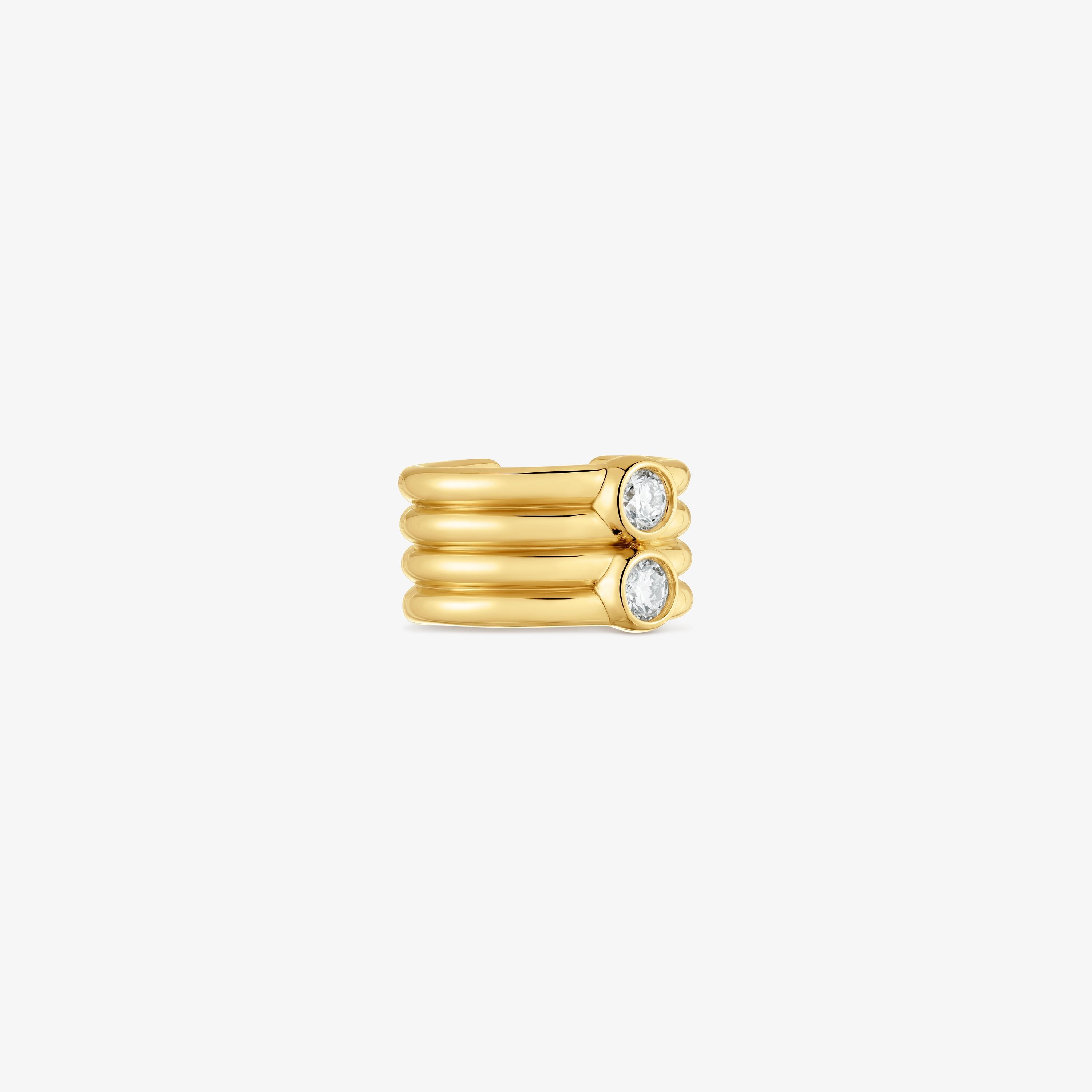 Earcuff with 18kt gold vermeil and laboratory-grown diamonds TOUS Straight LGD