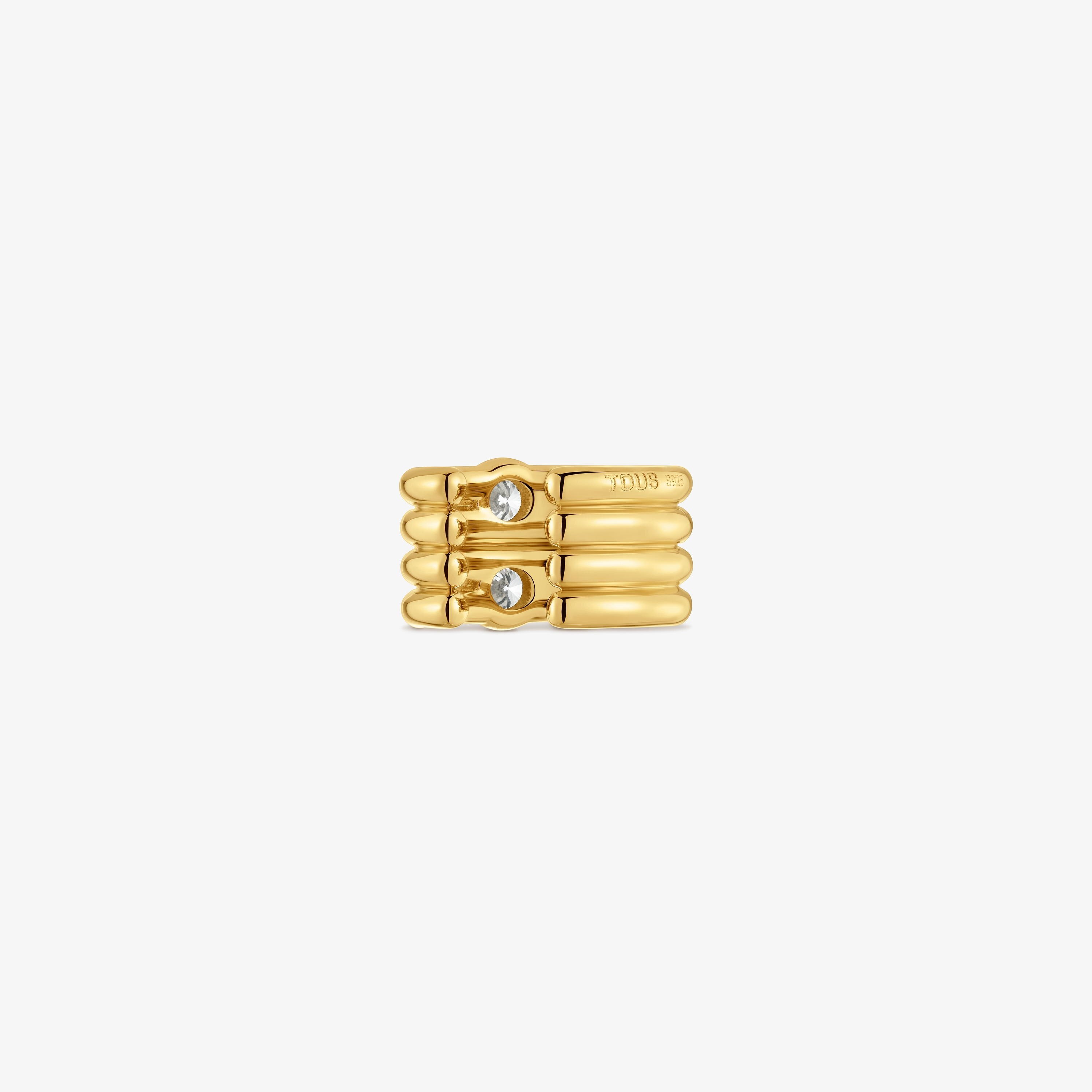 Earcuff with 18kt gold vermeil and laboratory-grown diamonds TOUS Straight LGD