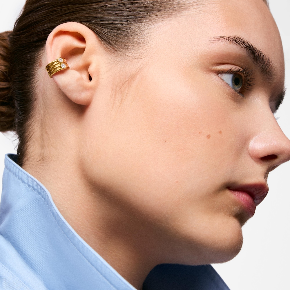 Nausznica powlekana 18-karatowym złotem z laboratoryjnie hodowanymi diamentami TOUS Straight LGD