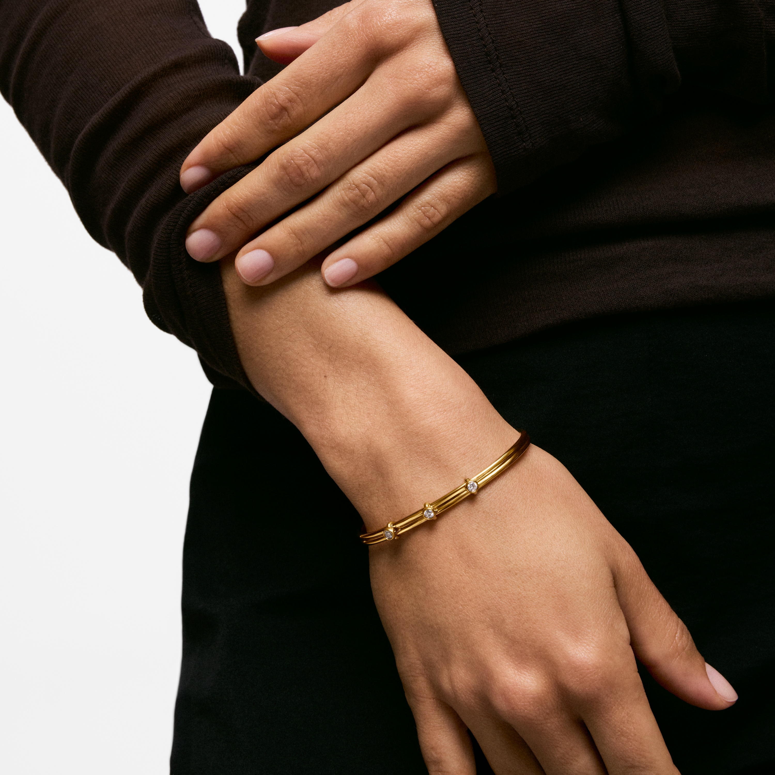 Bangle with 18kt gold vermeil and laboratory-grown diamonds TOUS