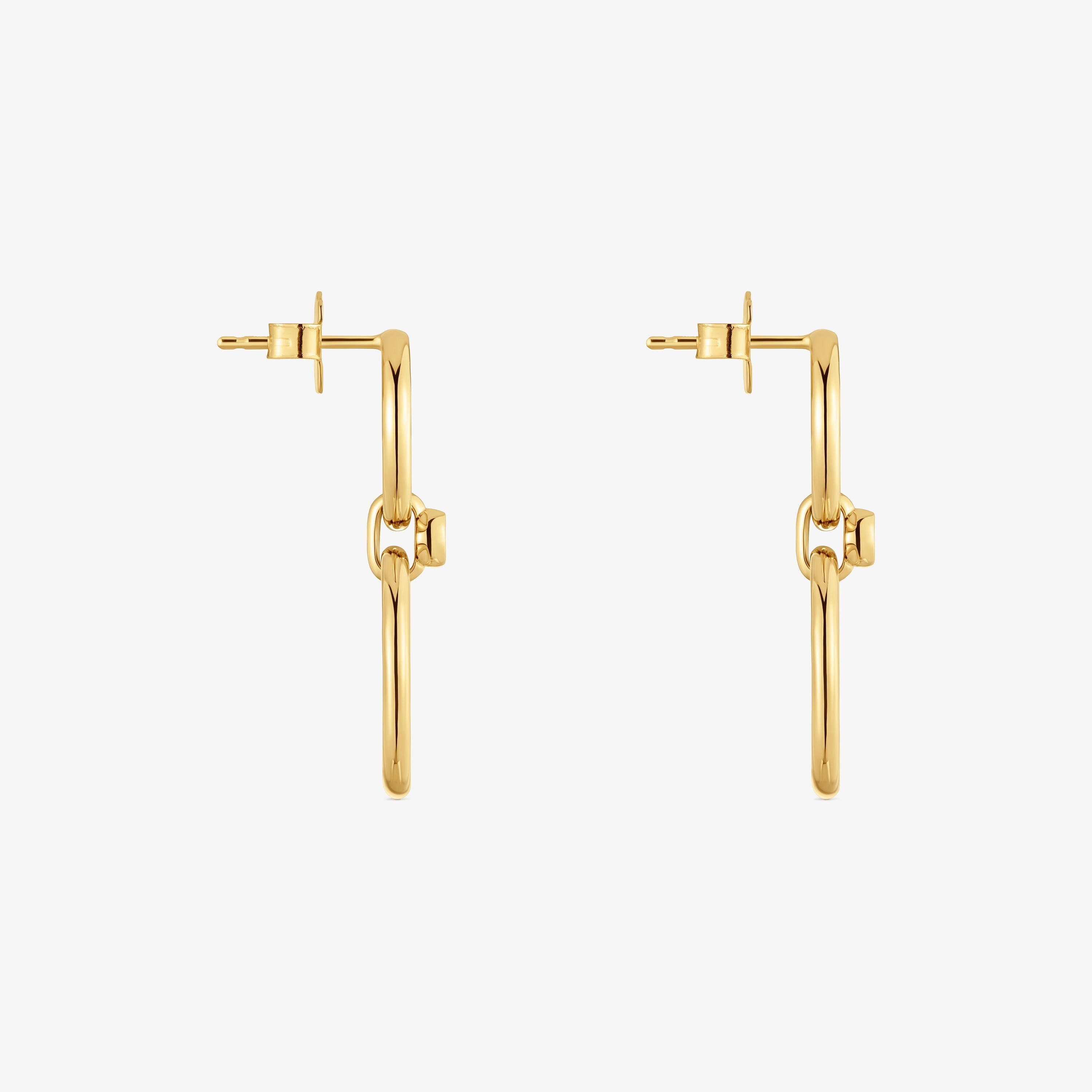 Short earrings with 18kt gold vermeil and laboratory-grown diamonds TOUS Straight LGD