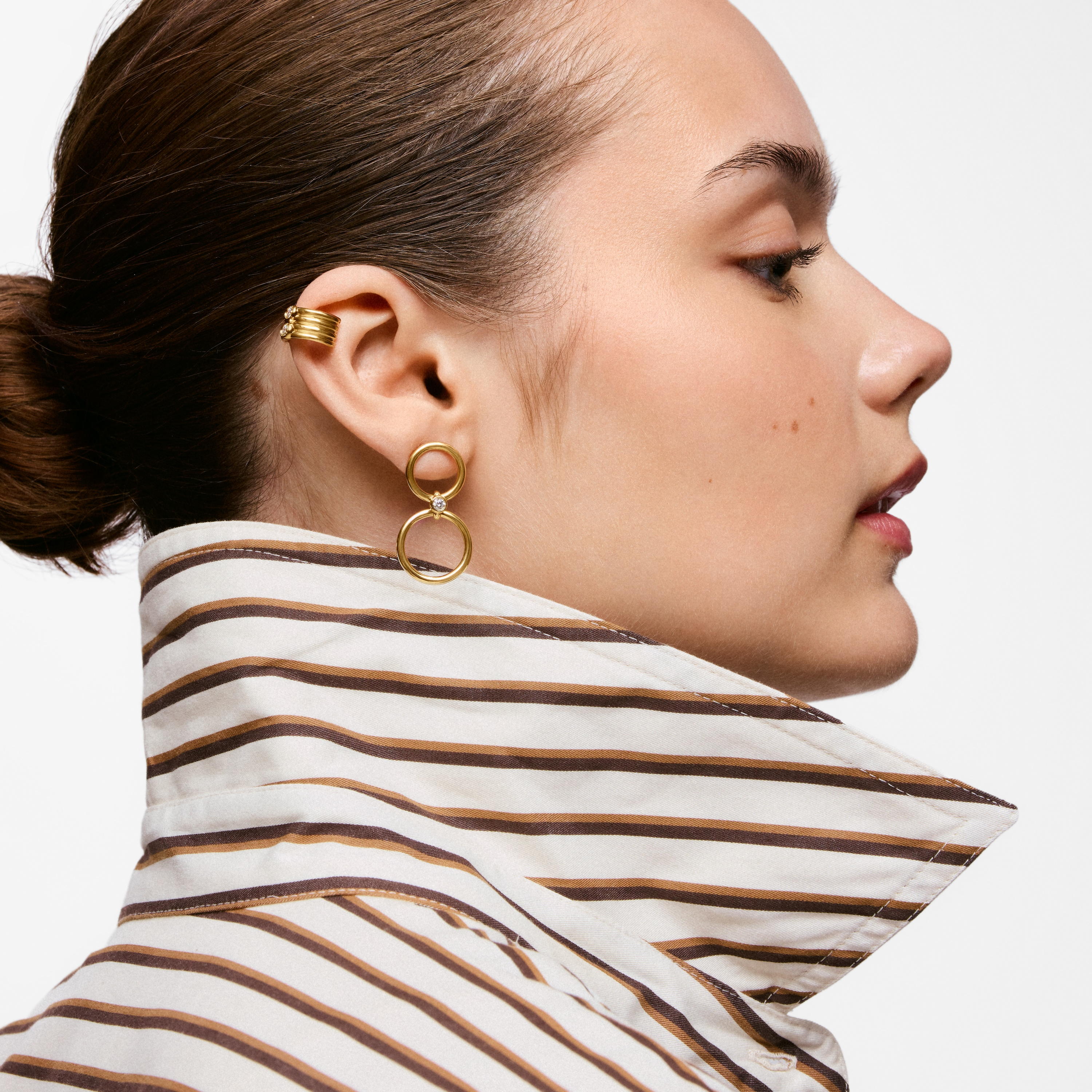 Short earrings with 18kt gold vermeil and laboratory-grown diamonds TOUS Straight LGD