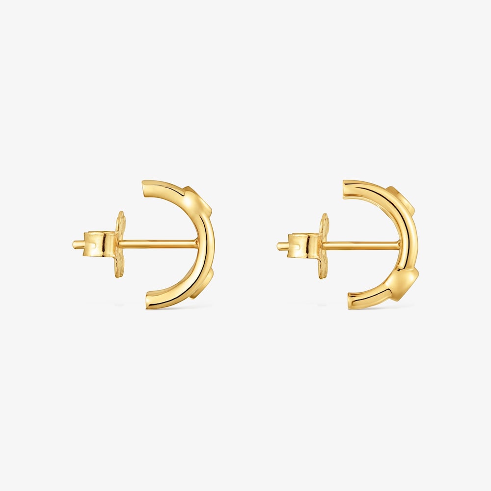 Pendientes con ba&ntilde;o de oro 18 kt sobre plata y diamantes creados en laboratorio Straight LGD