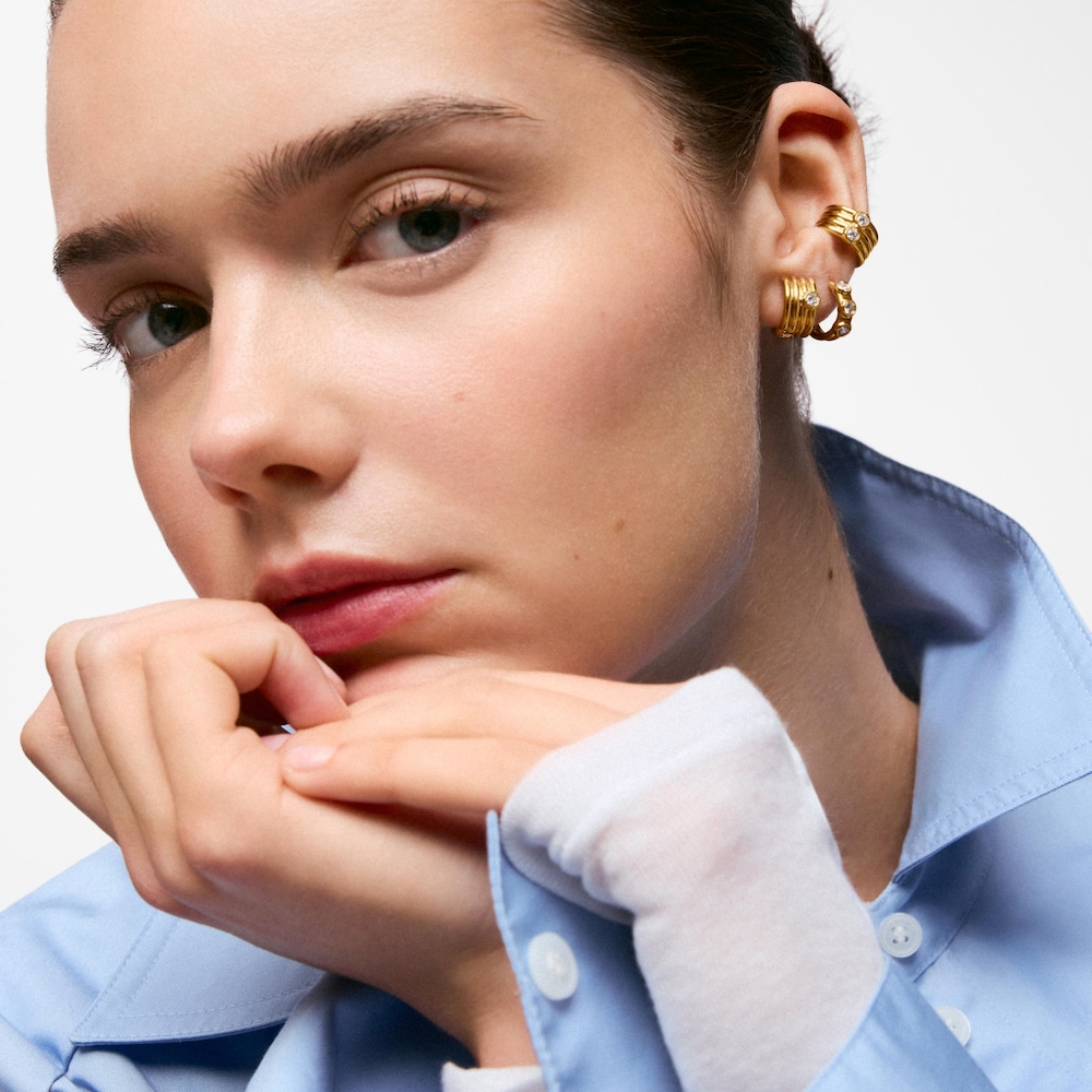 Ohrringe aus 18&nbsp;kt vergoldetem Silber mit im Labor gez&uuml;chteten Diamanten TOUS Straight LGD