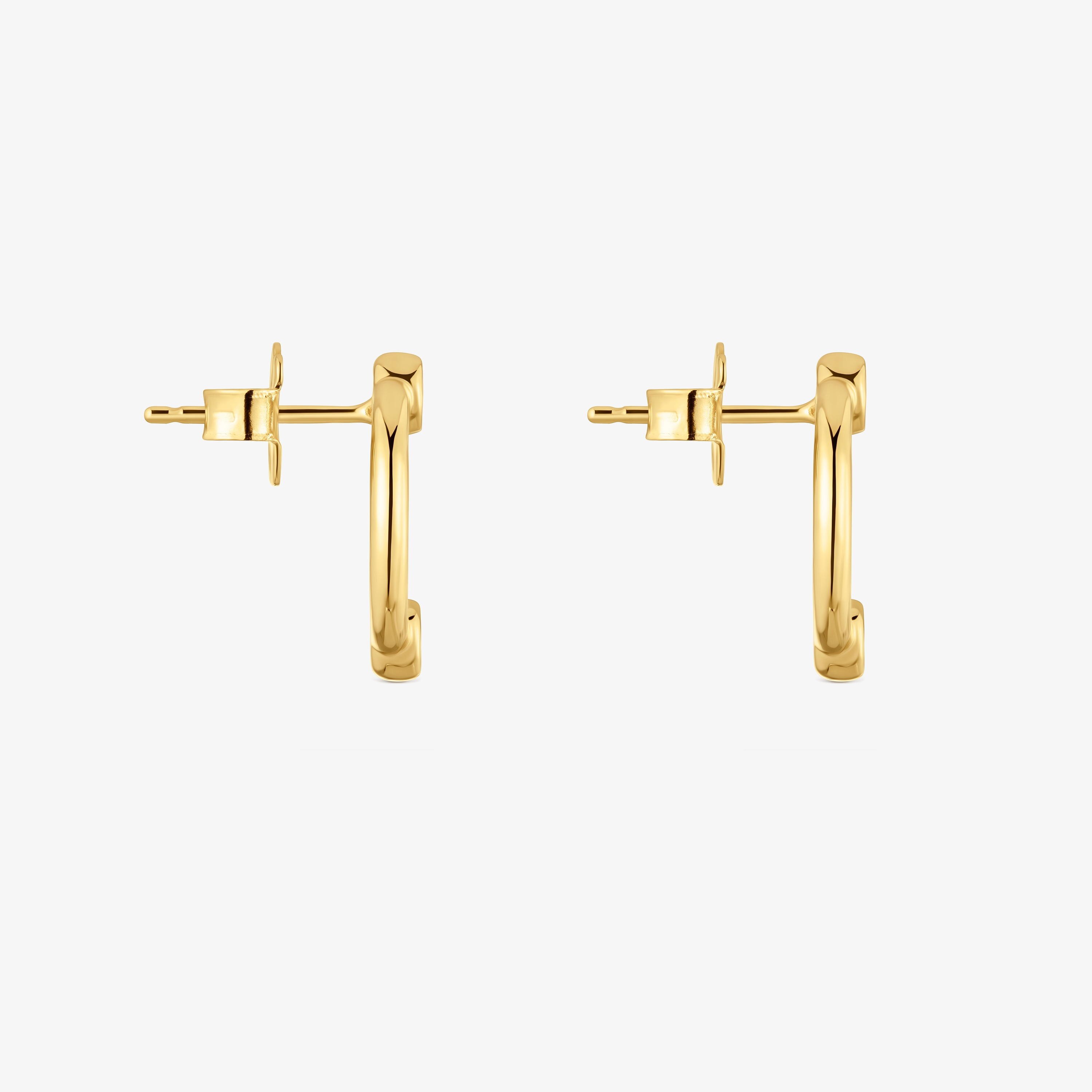 Circle earrings with 18kt gold vermeil and laboratory-grown diamonds TOUS Straight LGD