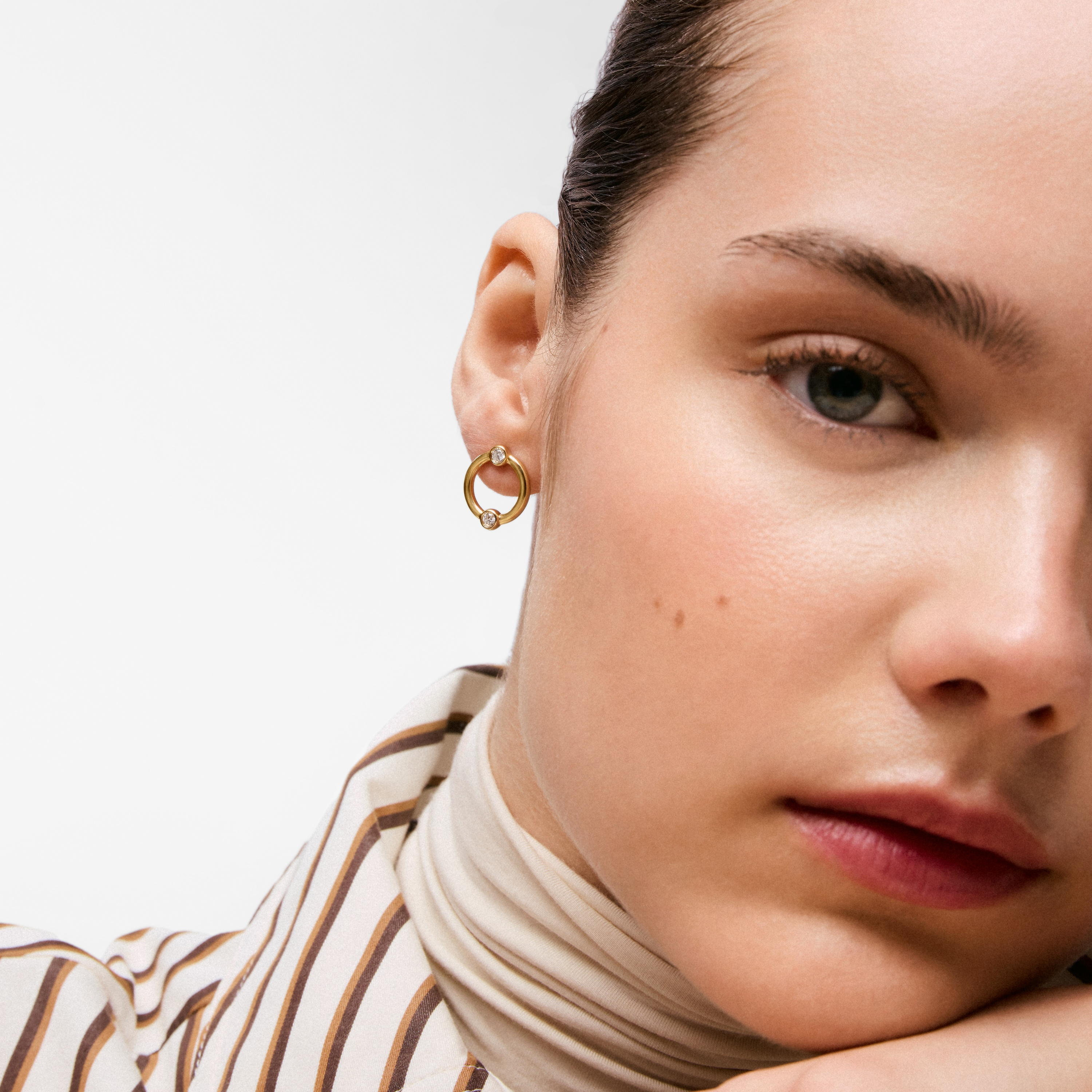 Circle earrings with 18kt gold vermeil and laboratory-grown diamonds TOUS Straight LGD