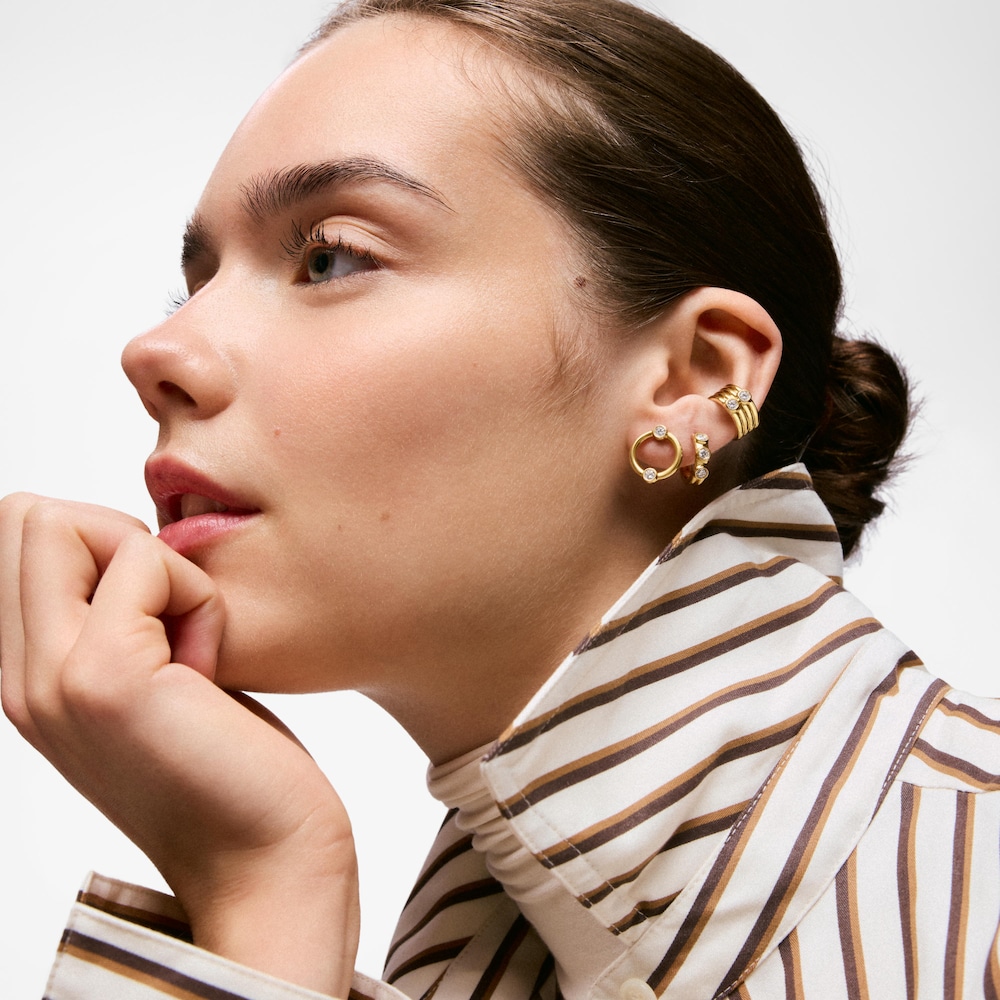 Circle earrings with 18kt gold vermeil and laboratory-grown diamonds TOUS Straight LGD