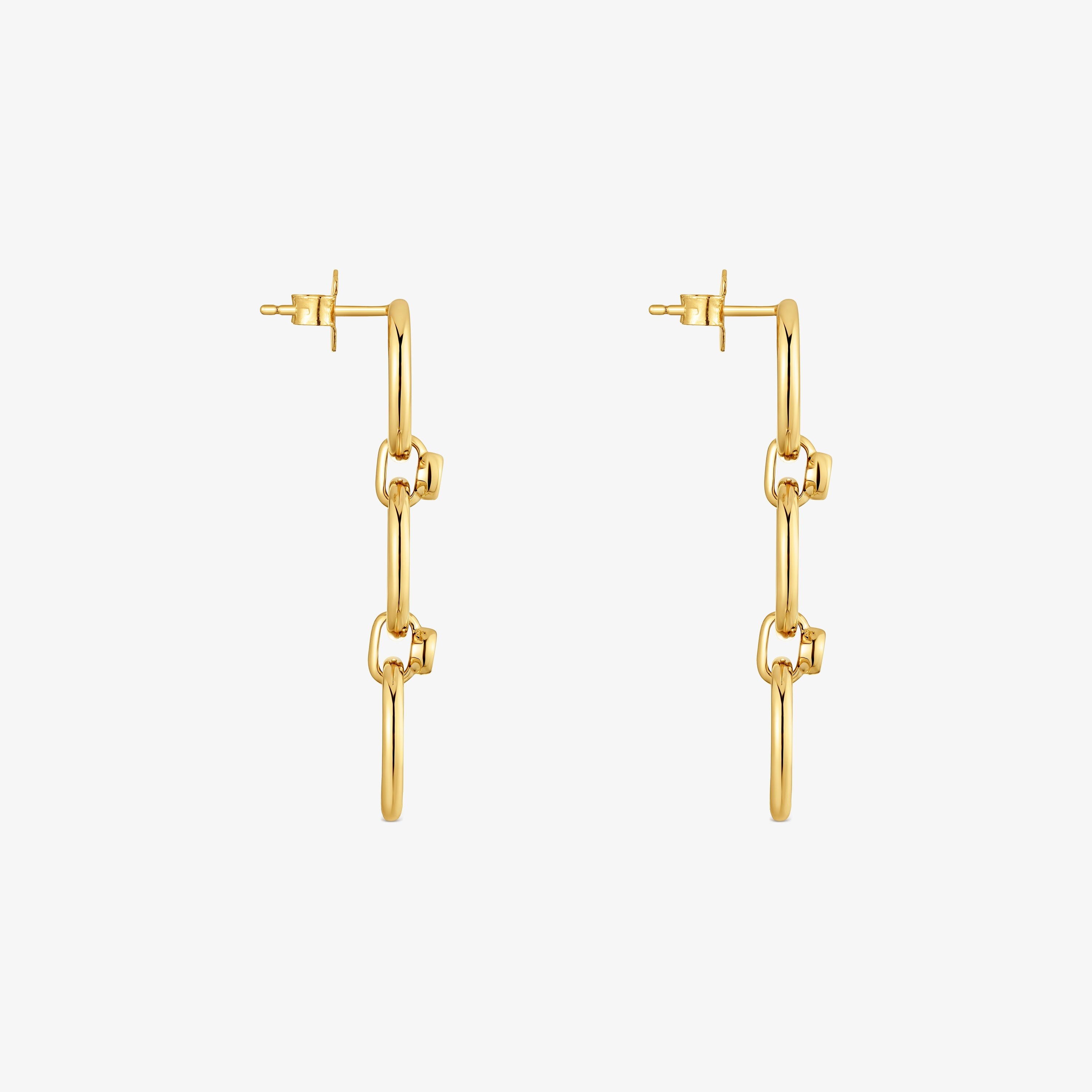 Long earrings with 18kt gold vermeil and laboratory-grown diamonds TOUS Straight LGD