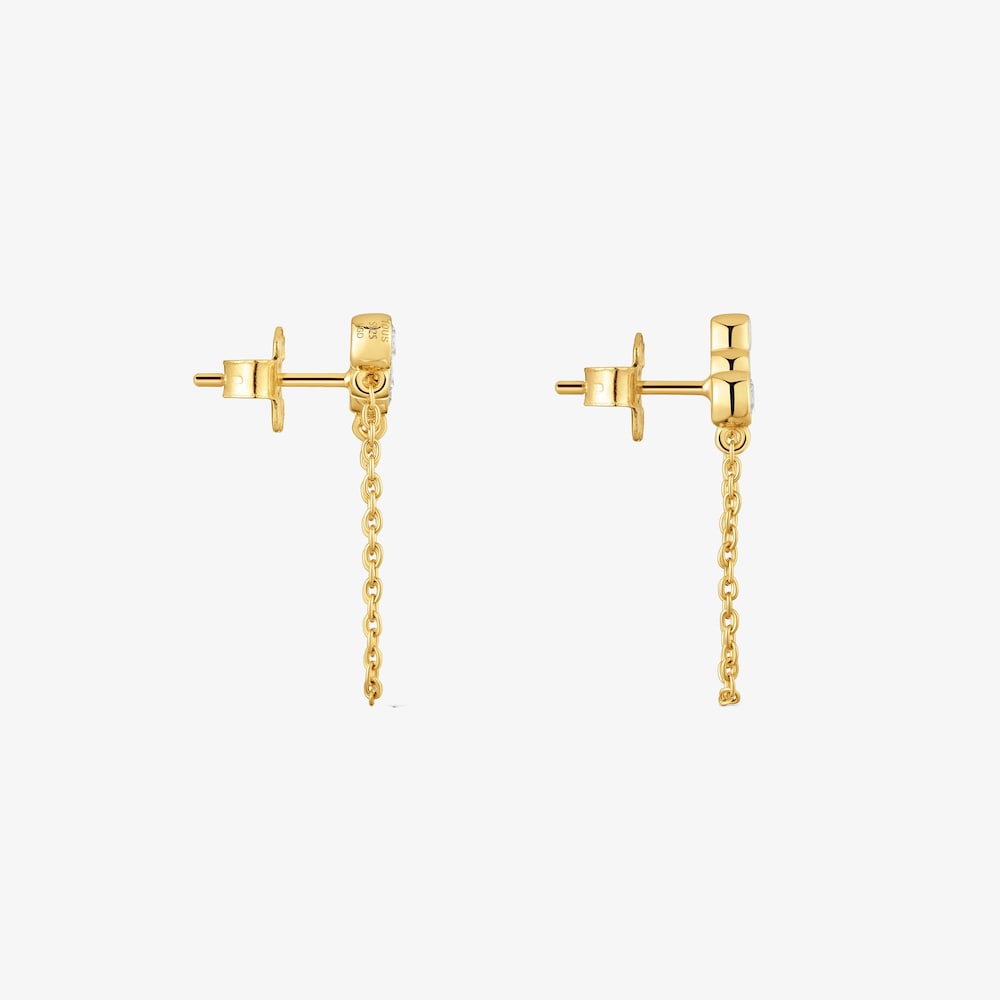 Boucles d&rsquo;oreilles cha&icirc;ne en argent plaqu&eacute; or 18&nbsp;ct et diamants cr&eacute;&eacute;s en laboratoire TOUS Straight LGD