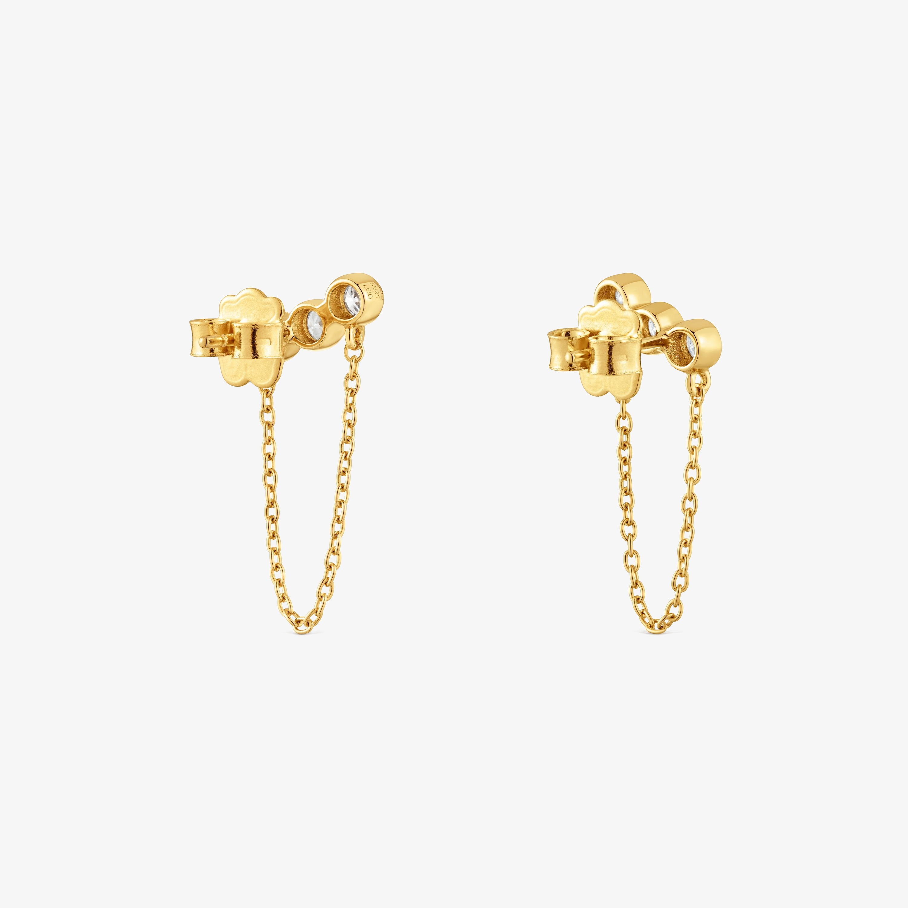 Chain earrings with 18kt gold vermeil and laboratory-grown diamonds TOUS Straight LGD