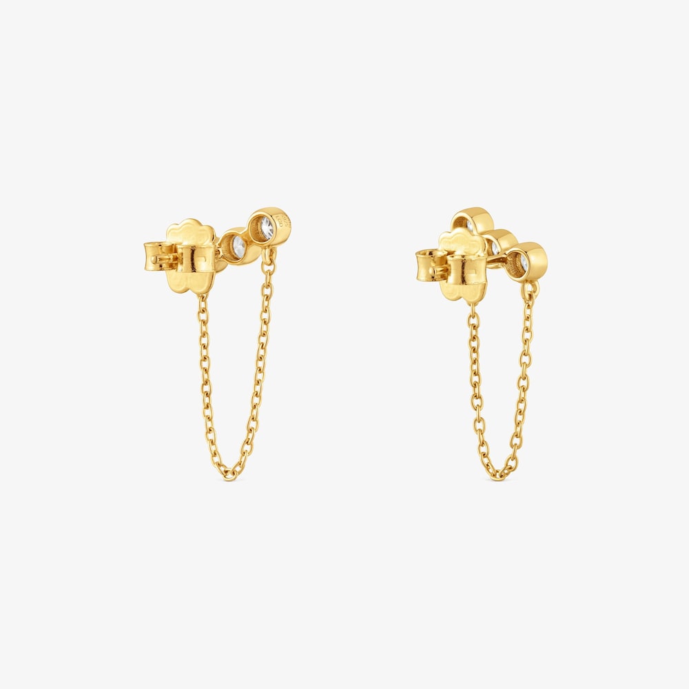 Boucles d&rsquo;oreilles cha&icirc;ne en argent plaqu&eacute; or 18&nbsp;ct et diamants cr&eacute;&eacute;s en laboratoire TOUS Straight LGD