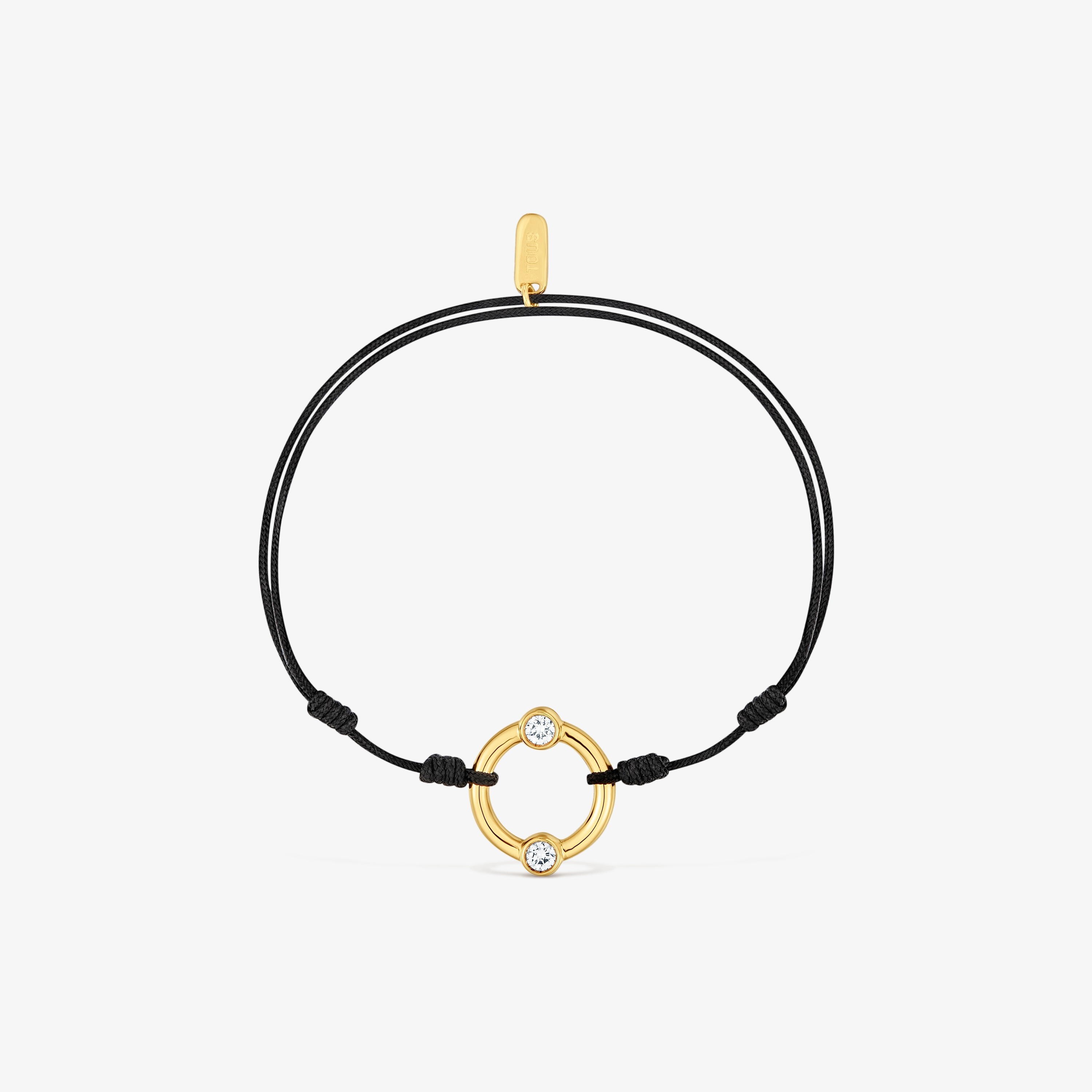 Bracelet with 18kt gold vermeil, laboratory-grown diamonds and nylon TOUS Straight LGD