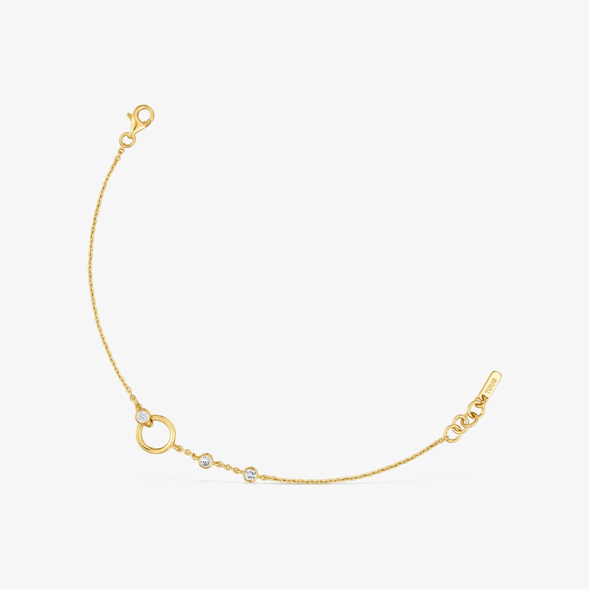 Tous - Pulsera Con Baño De Oro 18 Kt Sobre Plata Y Diamantes Creados En Laboratorio Straight Lgd - Transparente