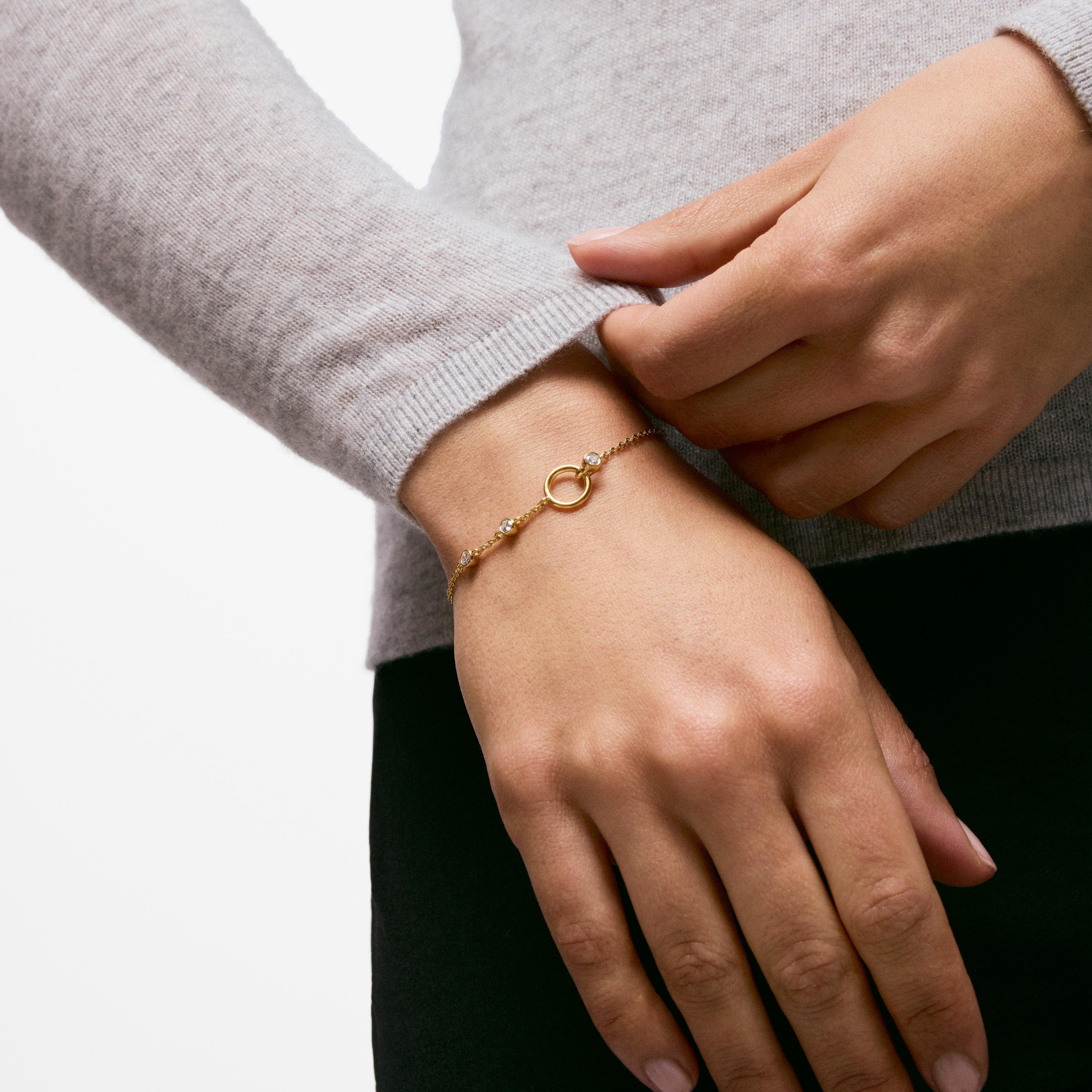 Bracelet with 18kt gold vermeil and laboratory-grown diamonds TOUS Straight LGD