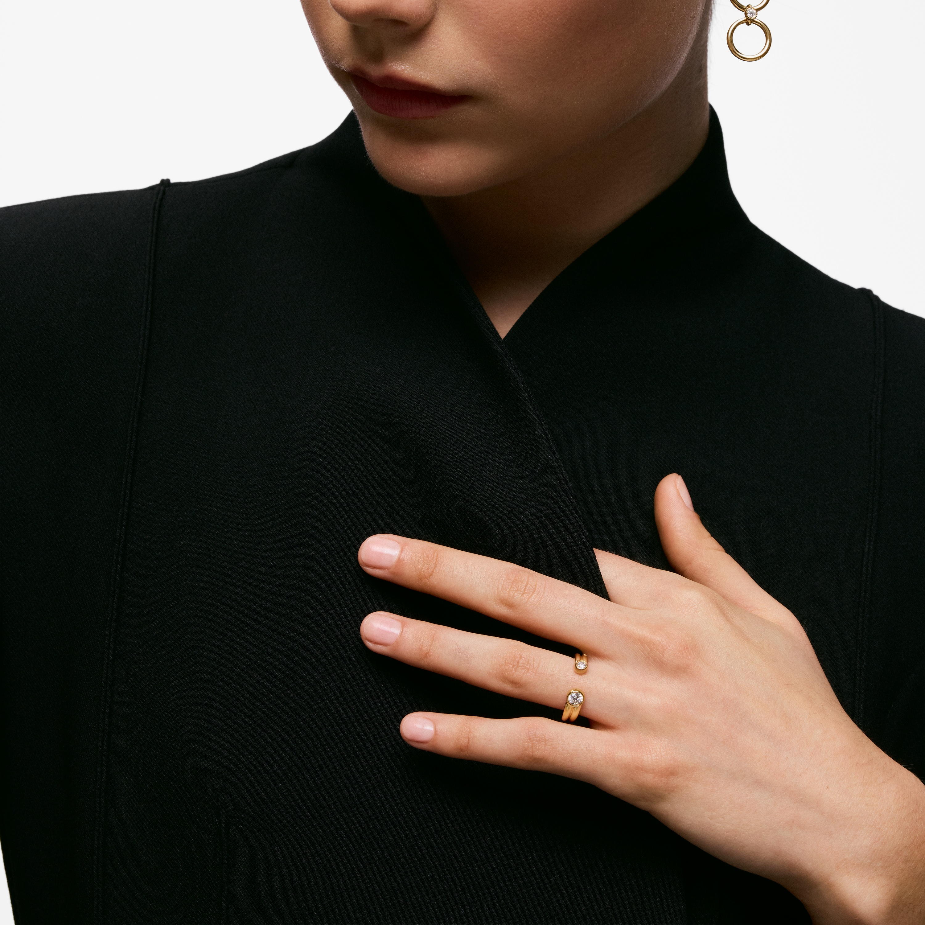 Open ring with 18kt gold vermeil and laboratory-grown diamonds TOUS Straight LGD
