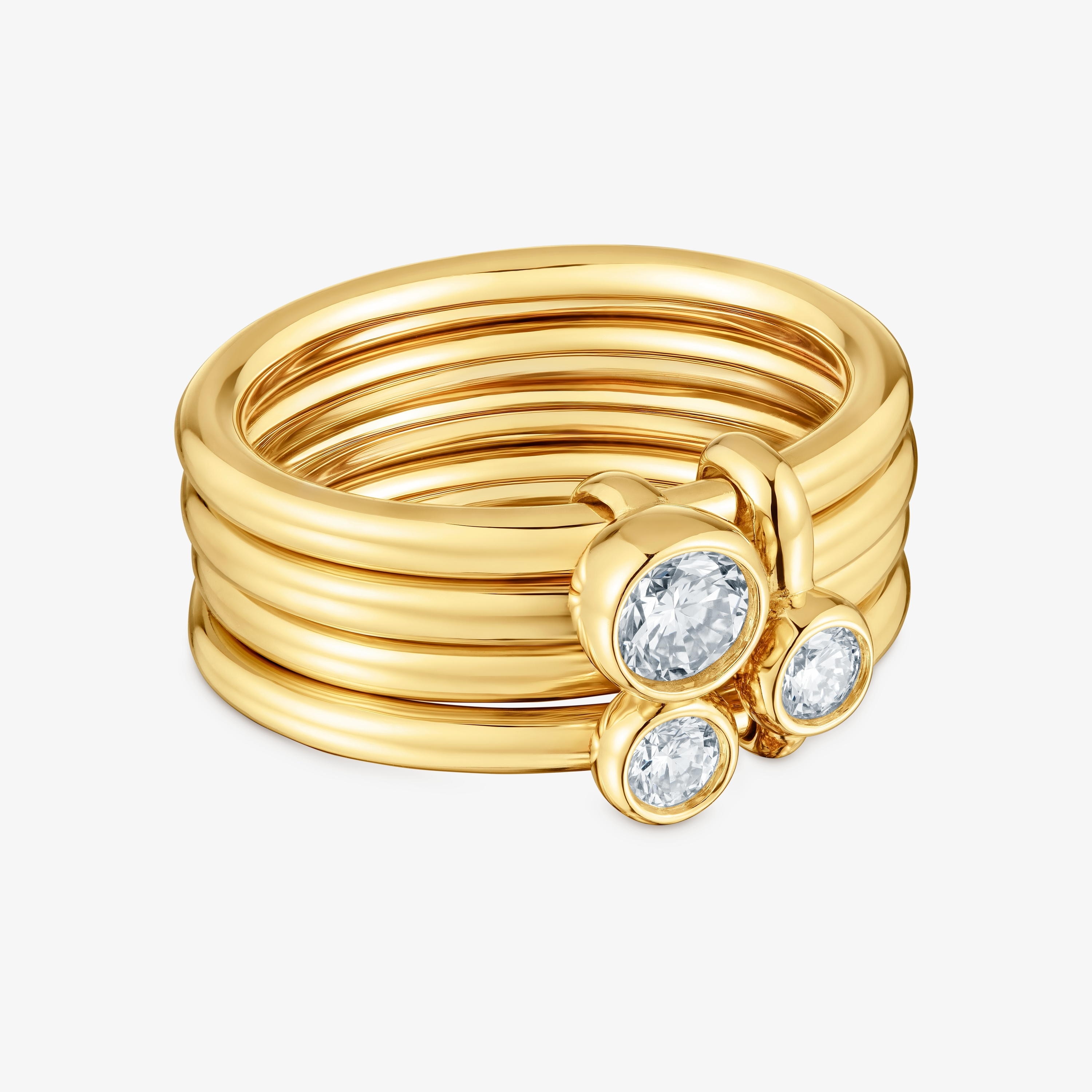 Ring with 18kt gold vermeil and laboratory-grown diamonds TOUS Straight LGD