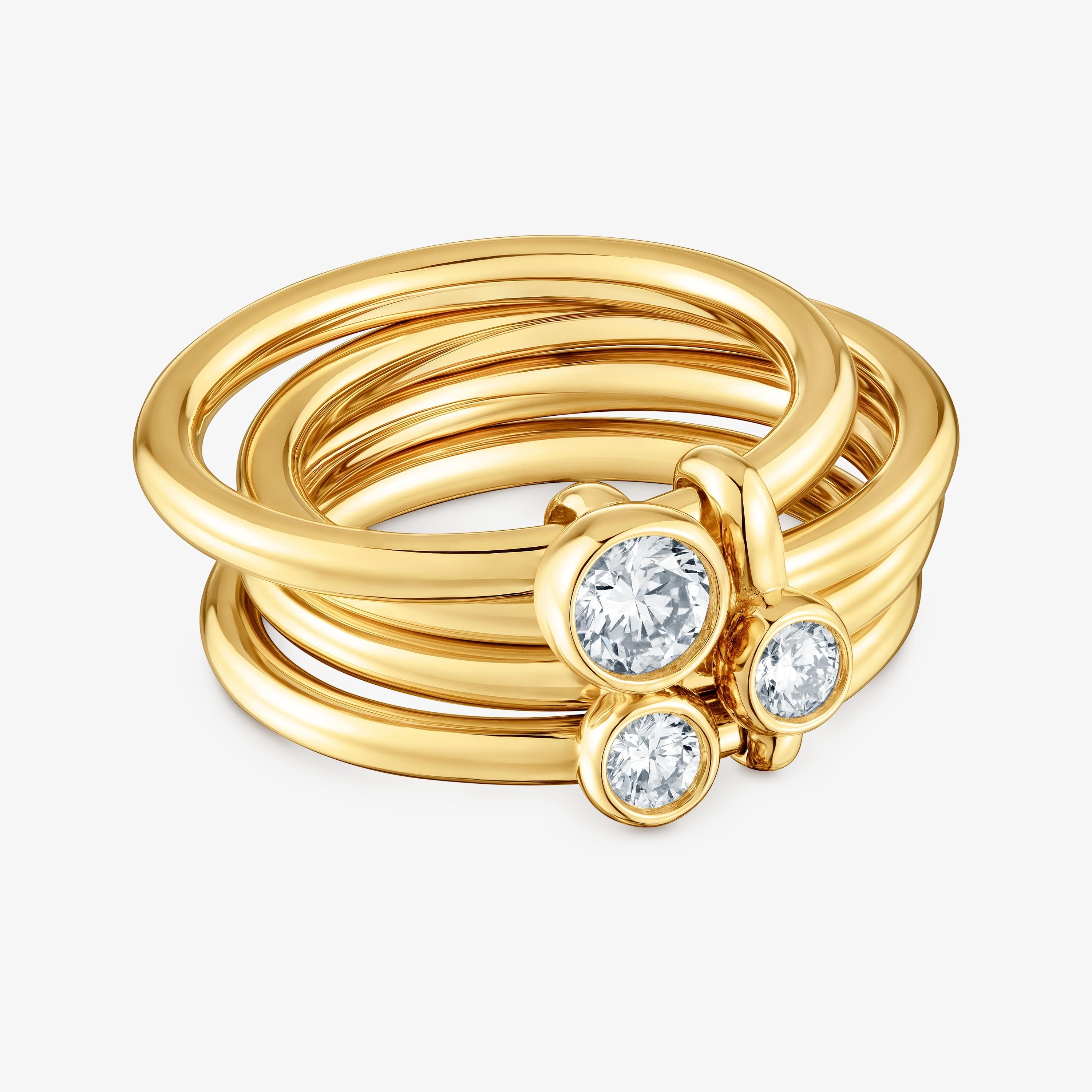 Ring with 18kt gold vermeil and laboratory-grown diamonds TOUS Straight LGD