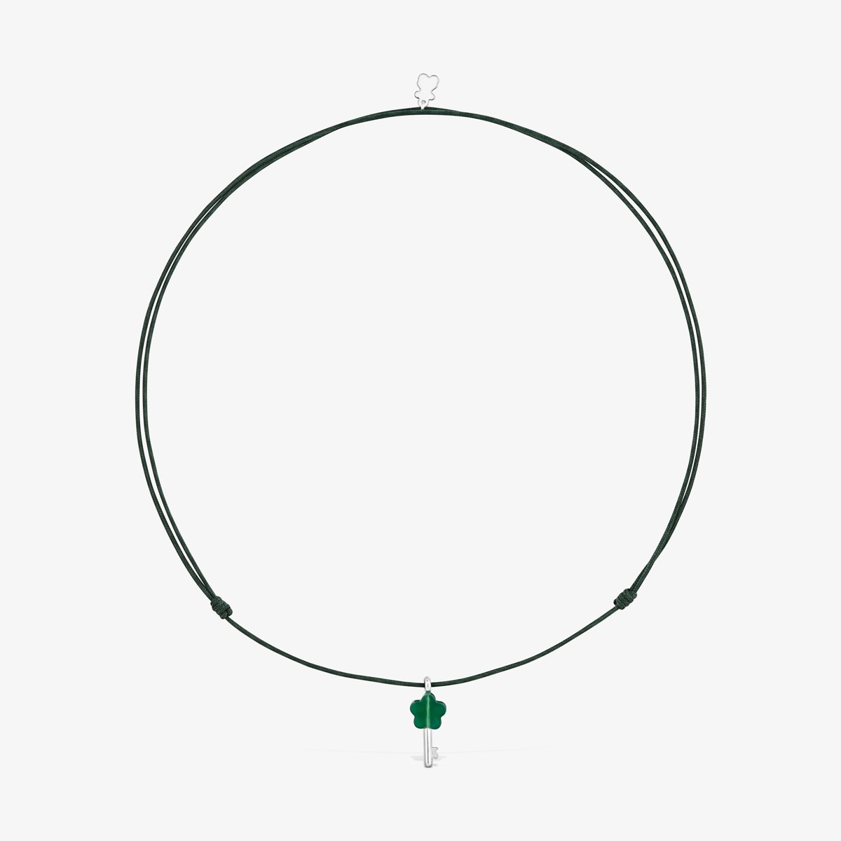Tous - Collar De Plata, Nylon Verde Y Calcedonia Tous Unlock - Verde
