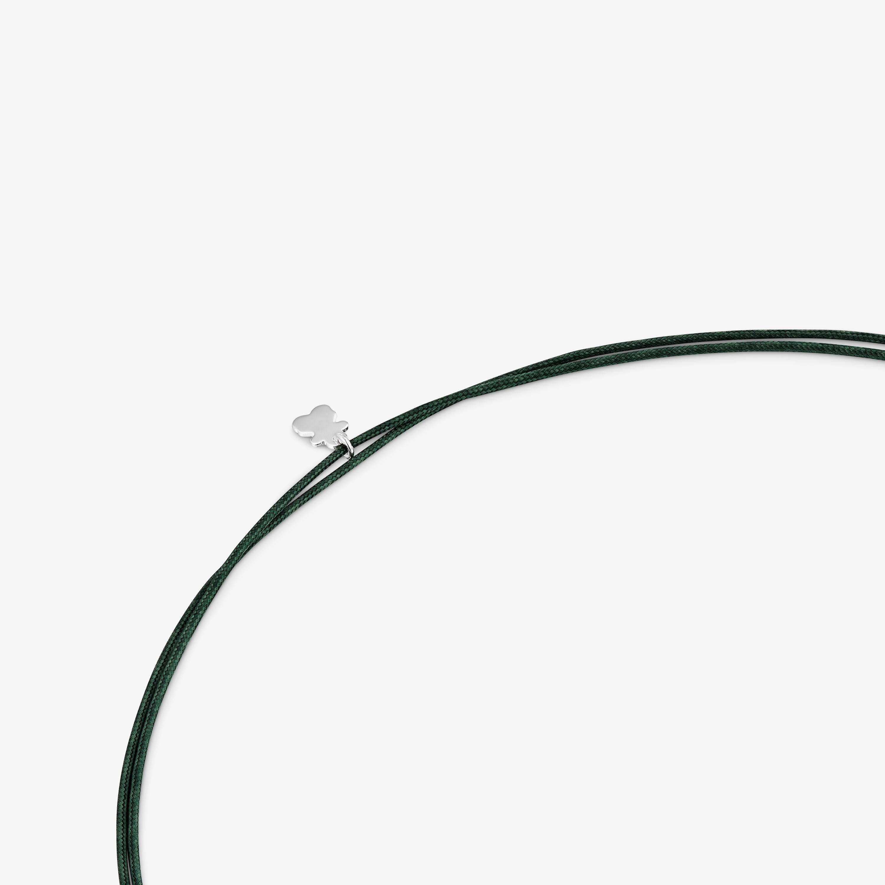 Silver, green nylon and chalcedony Necklace TOUS Unlock