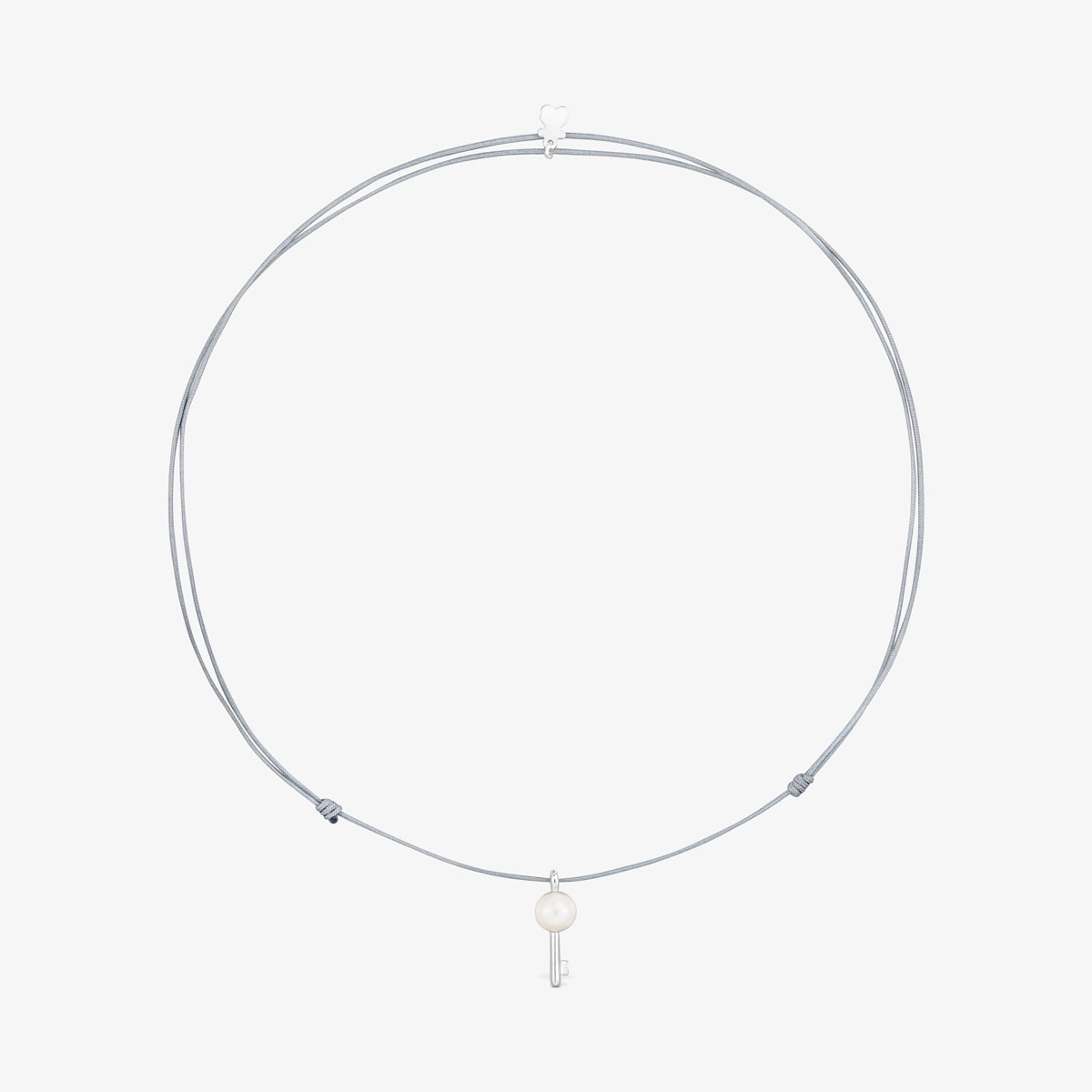 Tous - Collar De Plata, Nylon Gris Y Perla Cultivada Tous Unlock - Gris