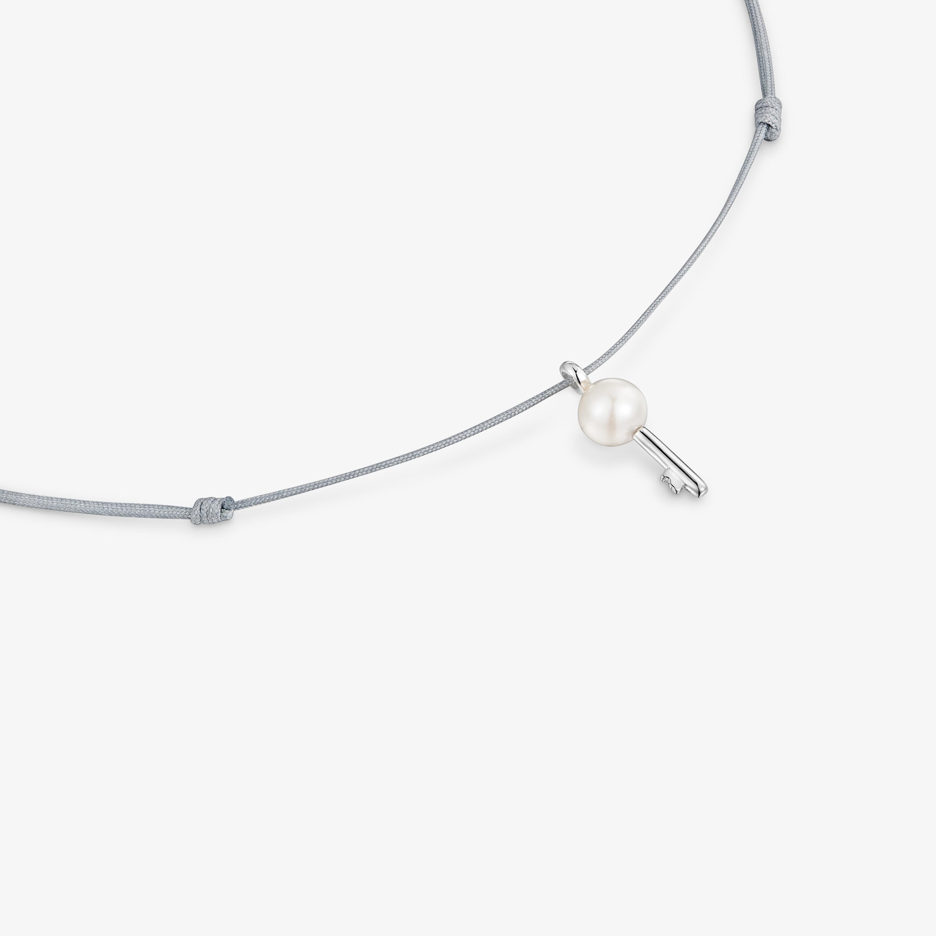 Silver, gray nylon and cultured pearl Necklace TOUS Unlock