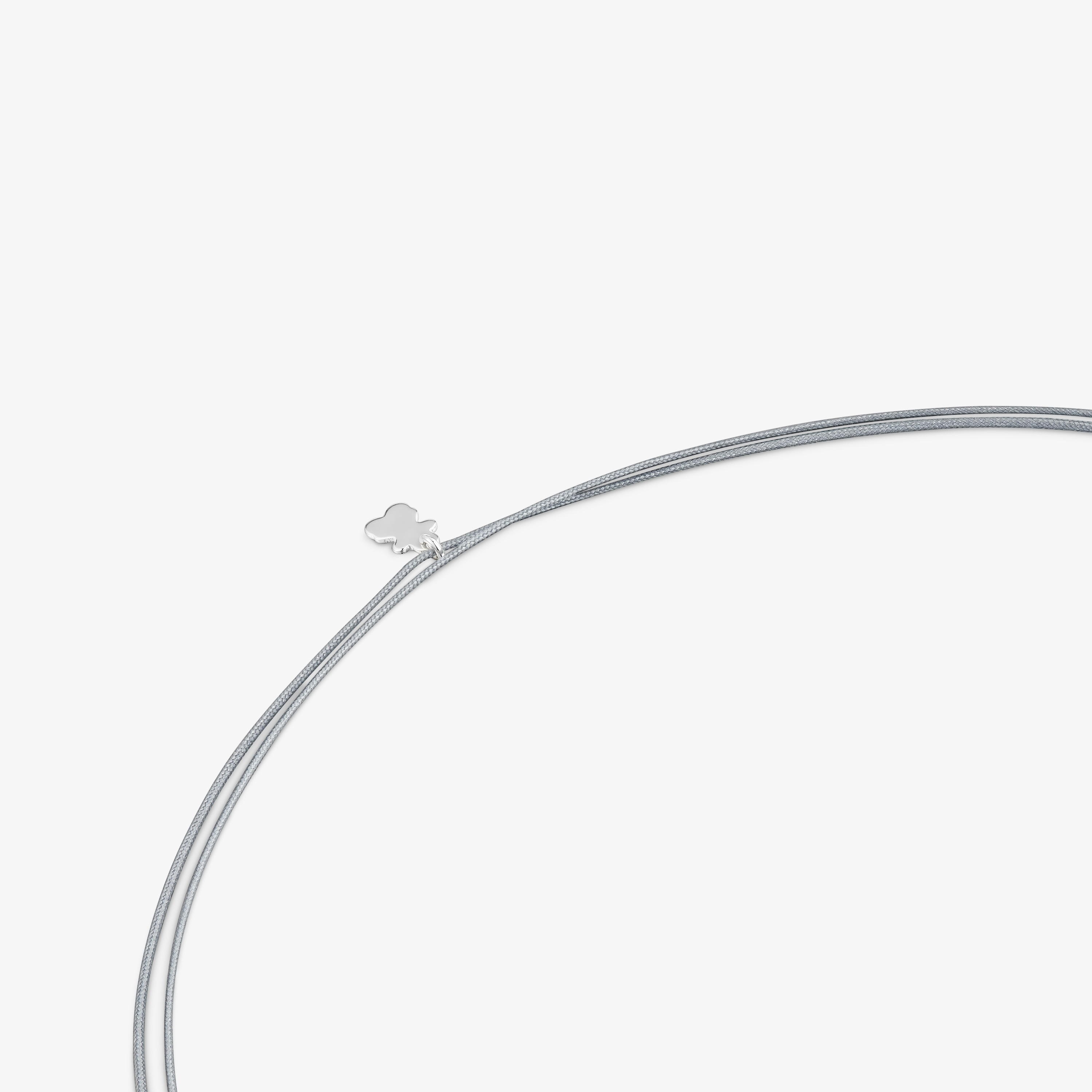 Silver, gray nylon and cultured pearl Necklace TOUS Unlock