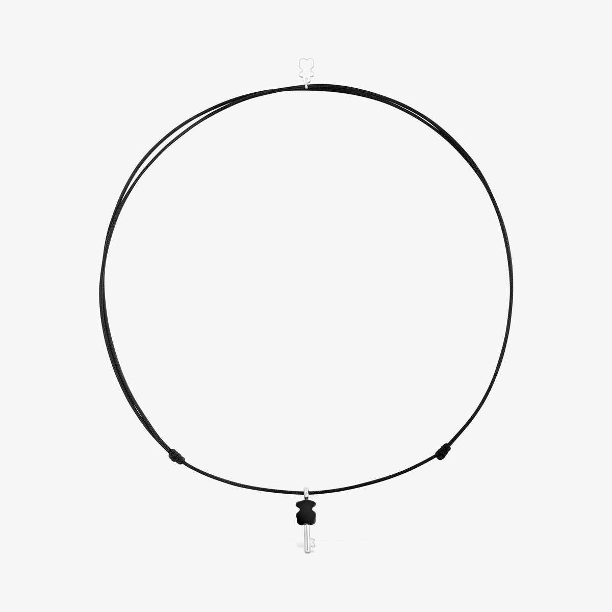 Tous - Collar De Plata, Nylon Negro Y Ónix Tous Unlock - Negro